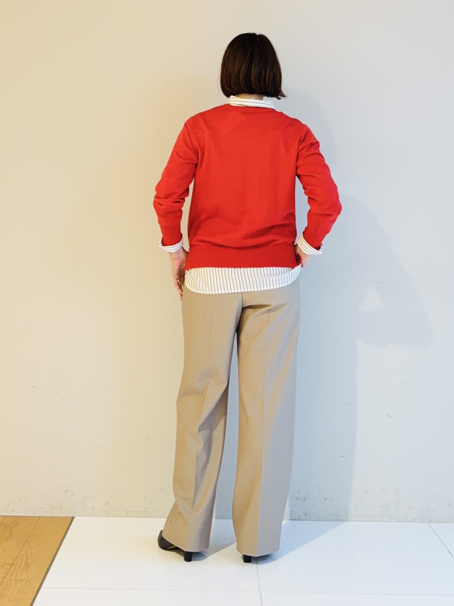 murayamaさんの「INDIVI｜【2WAY／ストライプ柄】ベーシックシャツ」を使ったコーディネート