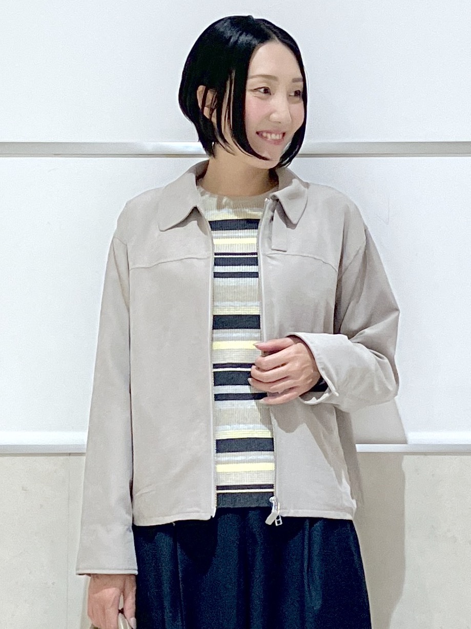 eriko さんの「Dessin｜【洗濯機OK】マルチボーダーニット」を使ったコーディネート