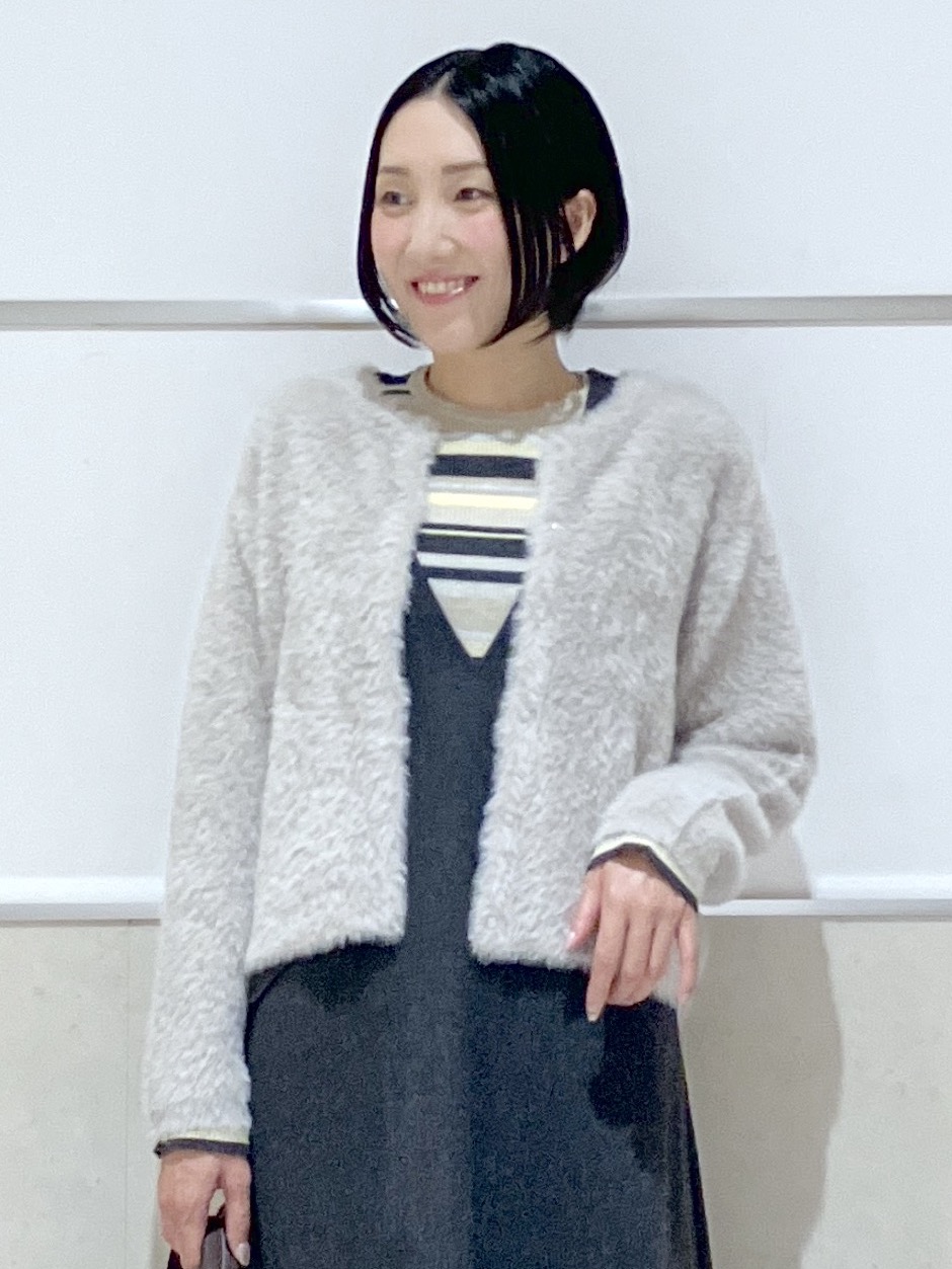 eriko さんの「Dessin｜【洗濯機OK】マルチボーダーニット」を使ったコーディネート