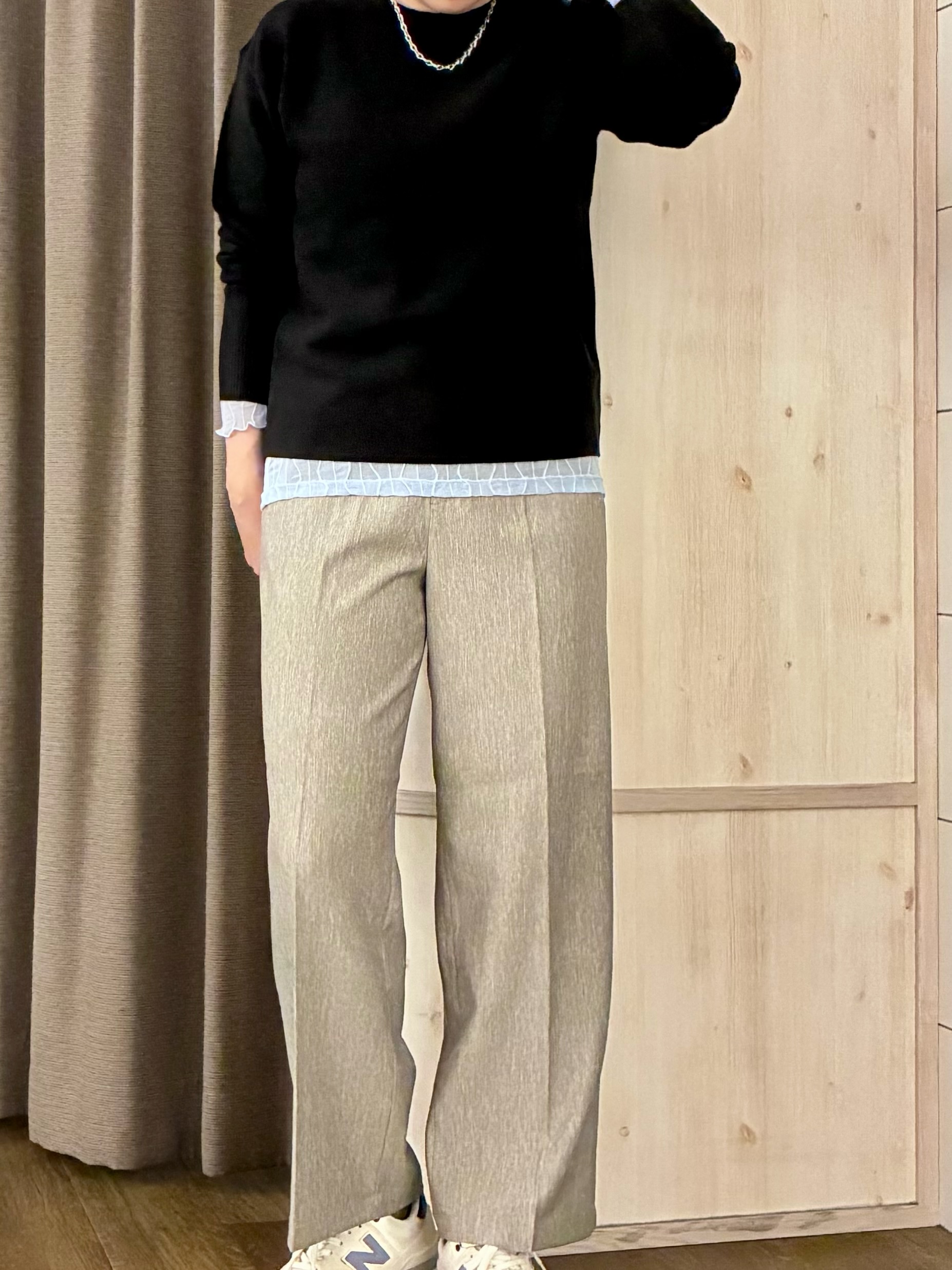 aiさんの「THE SHOP TK｜【毛玉防止/蓄熱/洗える】美映えガーターニット」を使ったコーディネート