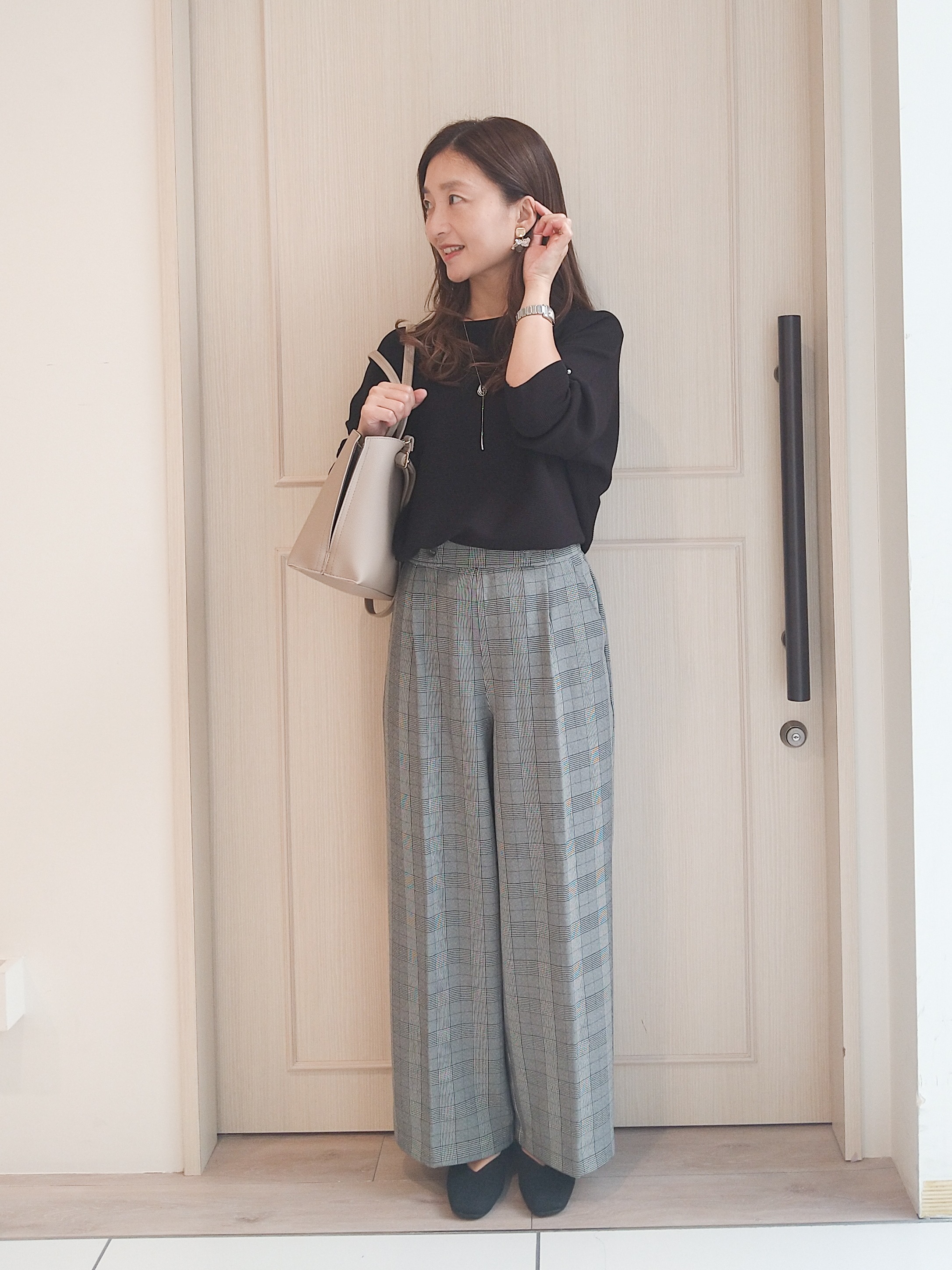mi-saさんの「SHOO･LA･RUE｜【セットアップ可/洗濯後しわになりにくい】ウールフィール ダブルジャケット」を使ったコーディネート