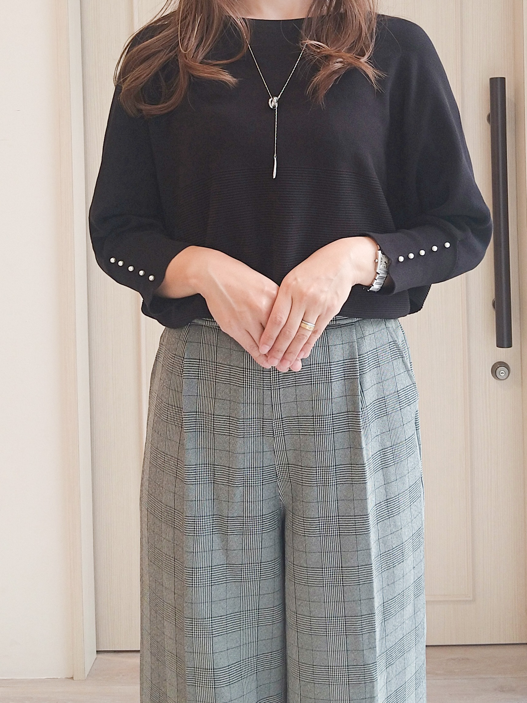 mi-saさんの「SHOO･LA･RUE｜【セットアップ可/洗濯後しわになりにくい】ウールフィール ダブルジャケット」を使ったコーディネート