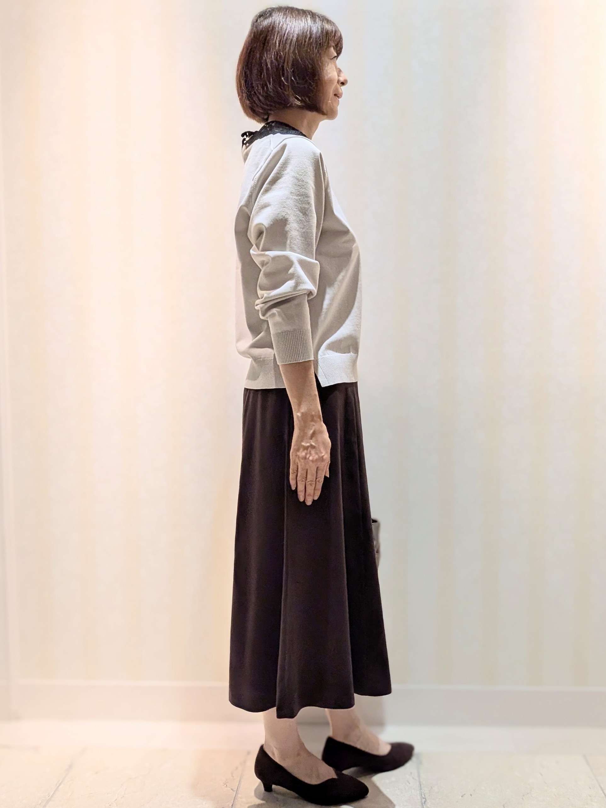 Ariさんの「Reflect｜【付け衿】レース衿付きストレッチニット」を使ったコーディネート