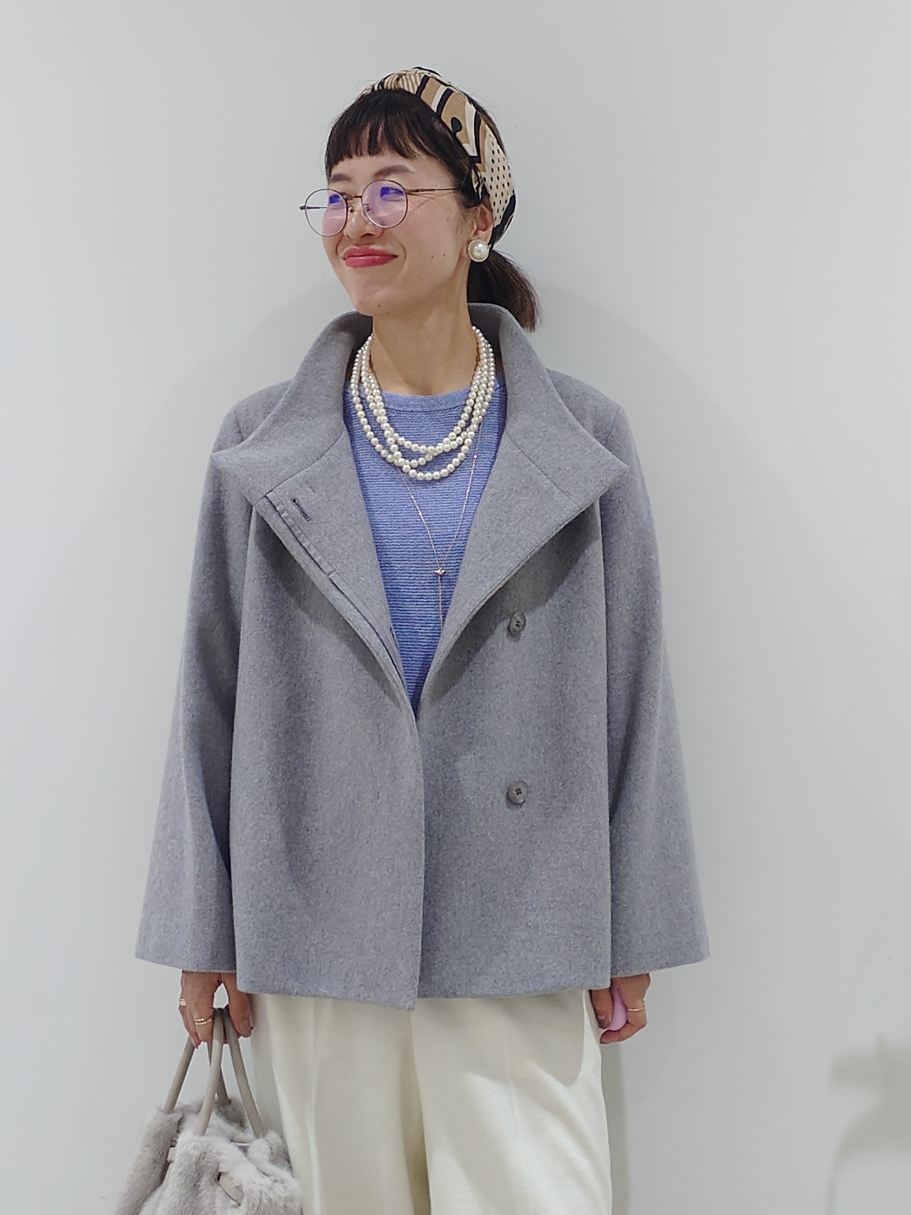MUTSUKOさんの「UNTITLED｜【軽アウター/ウール100】ウールショートコート」を使ったコーディネート