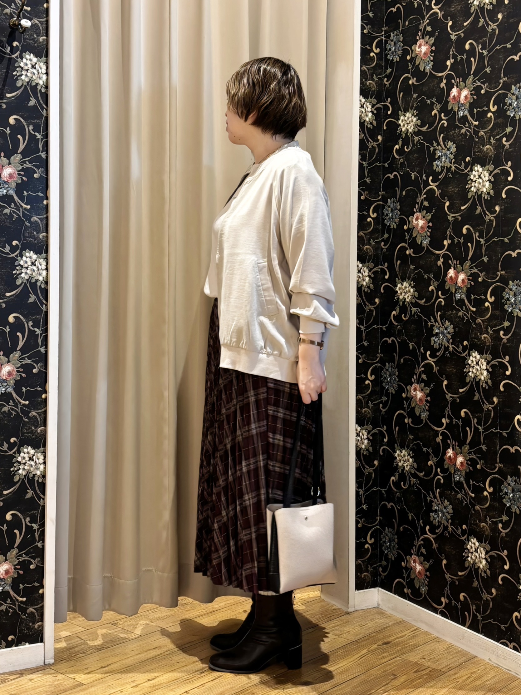 たみさんの「SHOO･LA･RUE｜【S-LL】洗濯後しわになりにくい さっと羽織れる麻調ブルゾン」を使ったコーディネート