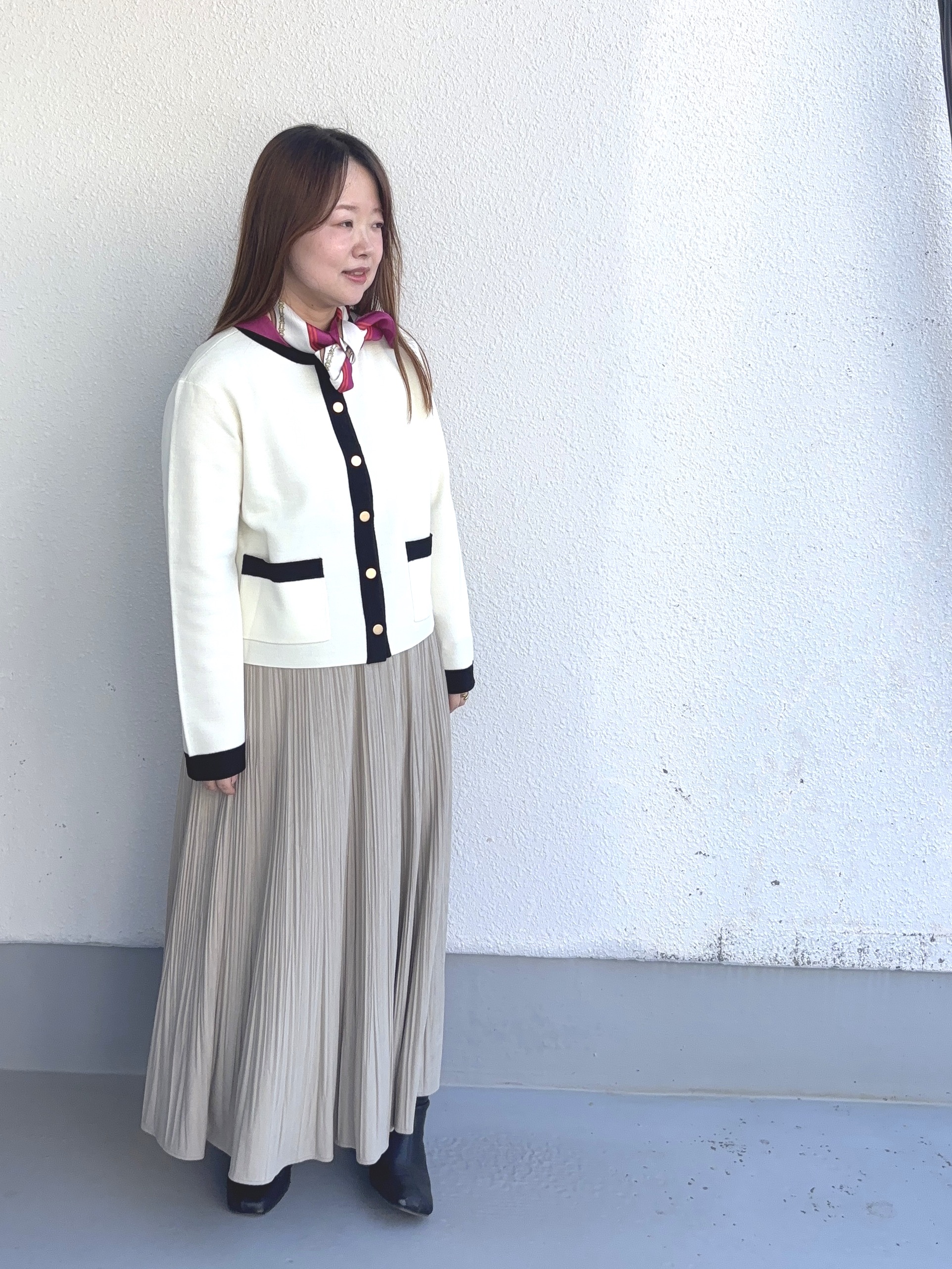 タマさんの「UNTITLED｜【アンサンブル可/ジャケットライク】モールラインカーディガン」を使ったコーディネート