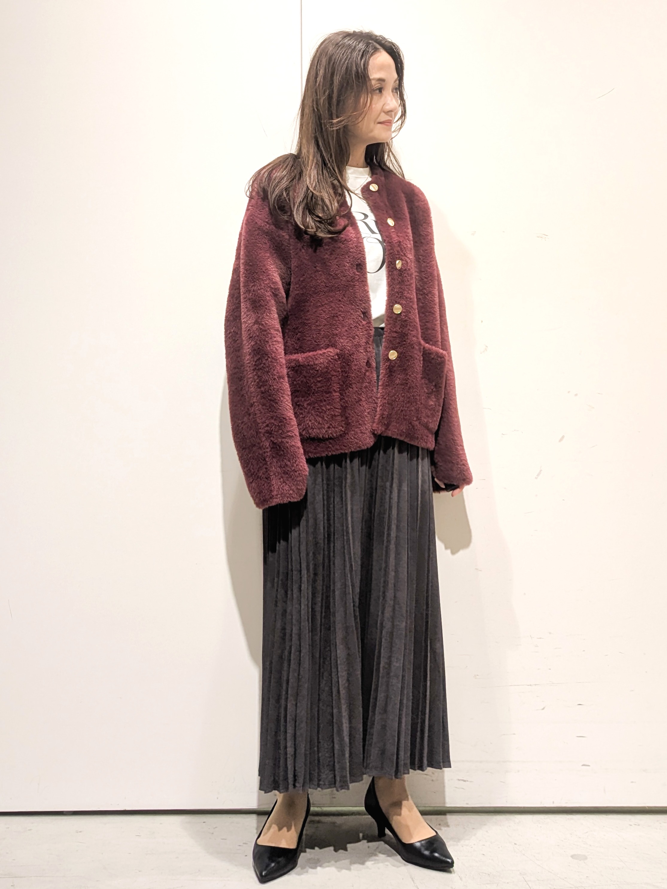 machiさんの「OPAQUE.CLIP｜ダブルフェイスニットカーディガン」を使ったコーディネート