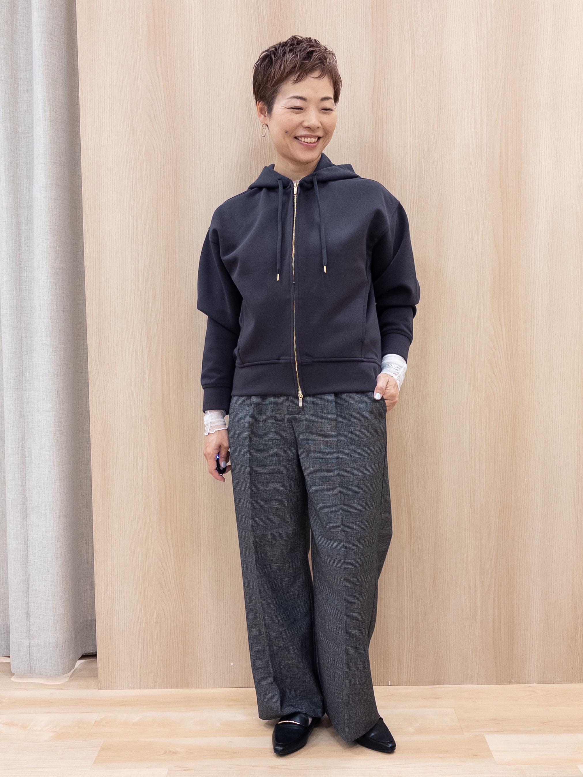 シュウコさんの「grove｜【重ね着にも◎】チュールドッキングテレコカットソー」を使ったコーディネート
