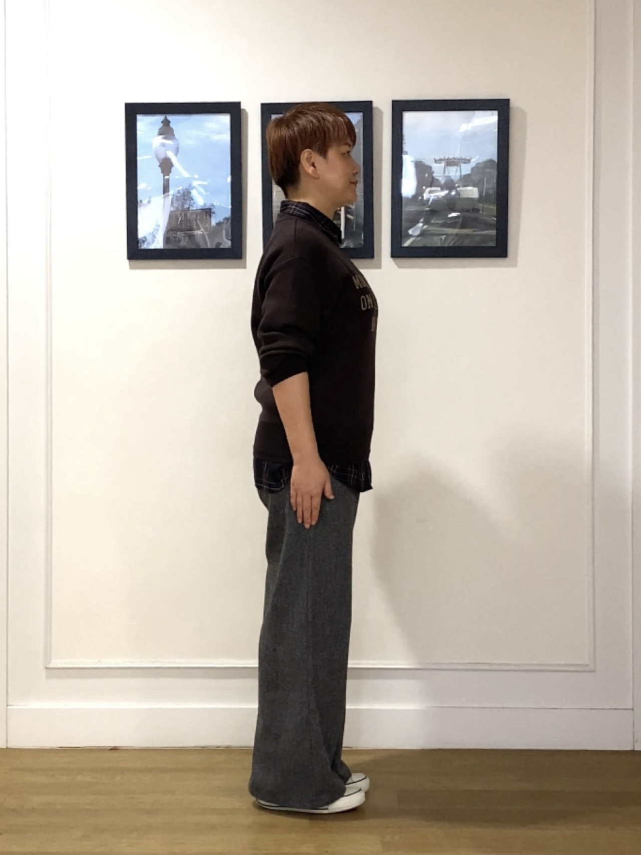 Hiroさんの「Dessin｜【店頭人気/洗濯機OK/秋レイヤード】スウェットライク ロゴニット」を使ったコーディネート