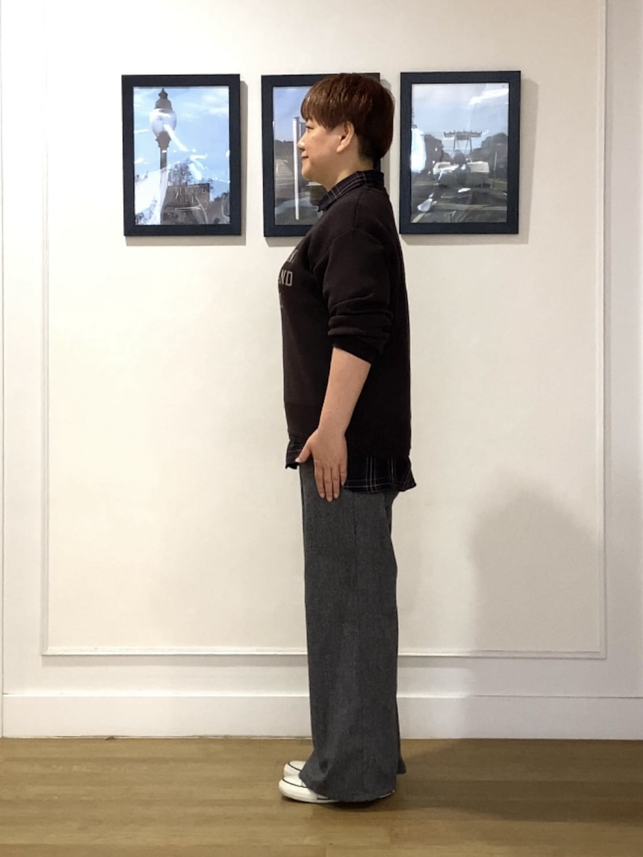 Hiroさんの「Dessin｜【店頭人気/洗濯機OK/秋レイヤード】スウェットライク ロゴニット」を使ったコーディネート