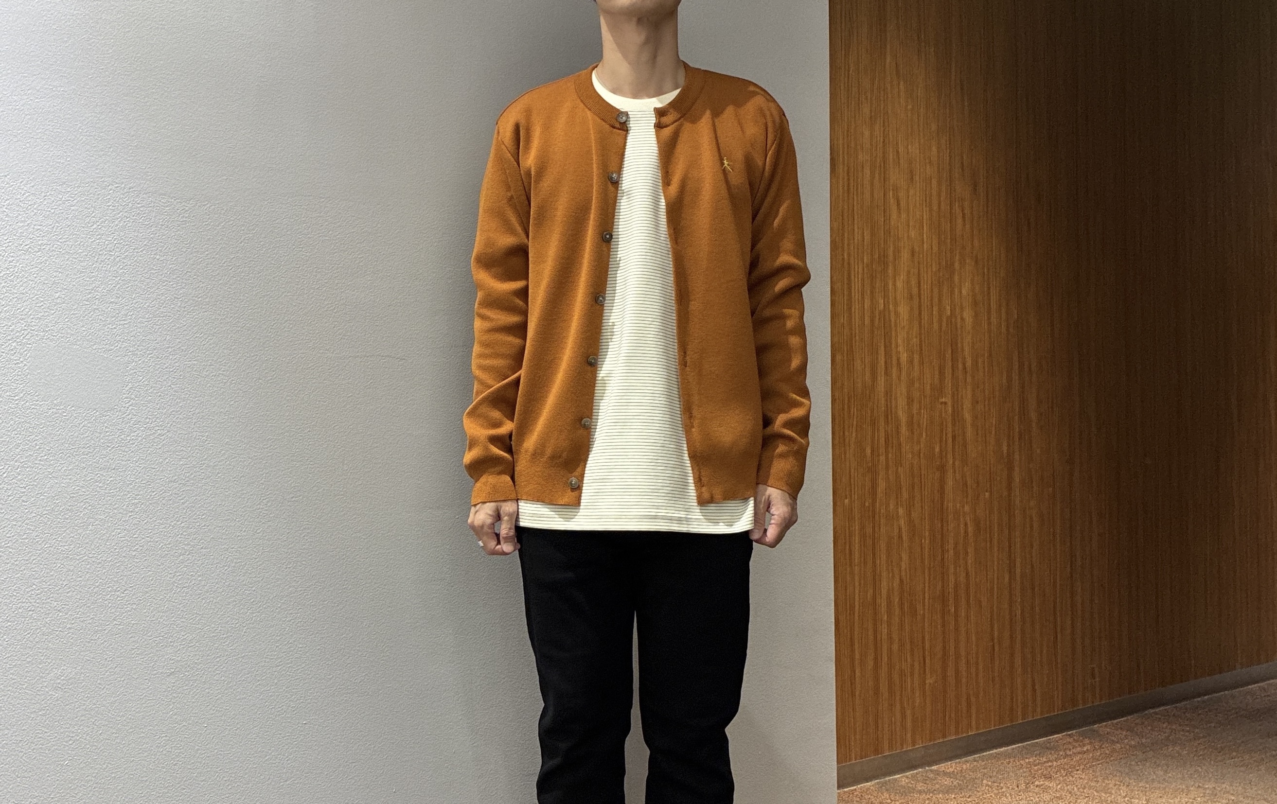 わいずみさんの「TAKEO KIKUCHI｜【BOWLER HAT LABEL】日本製クルーネックカーディガン」を使ったコーディネート
