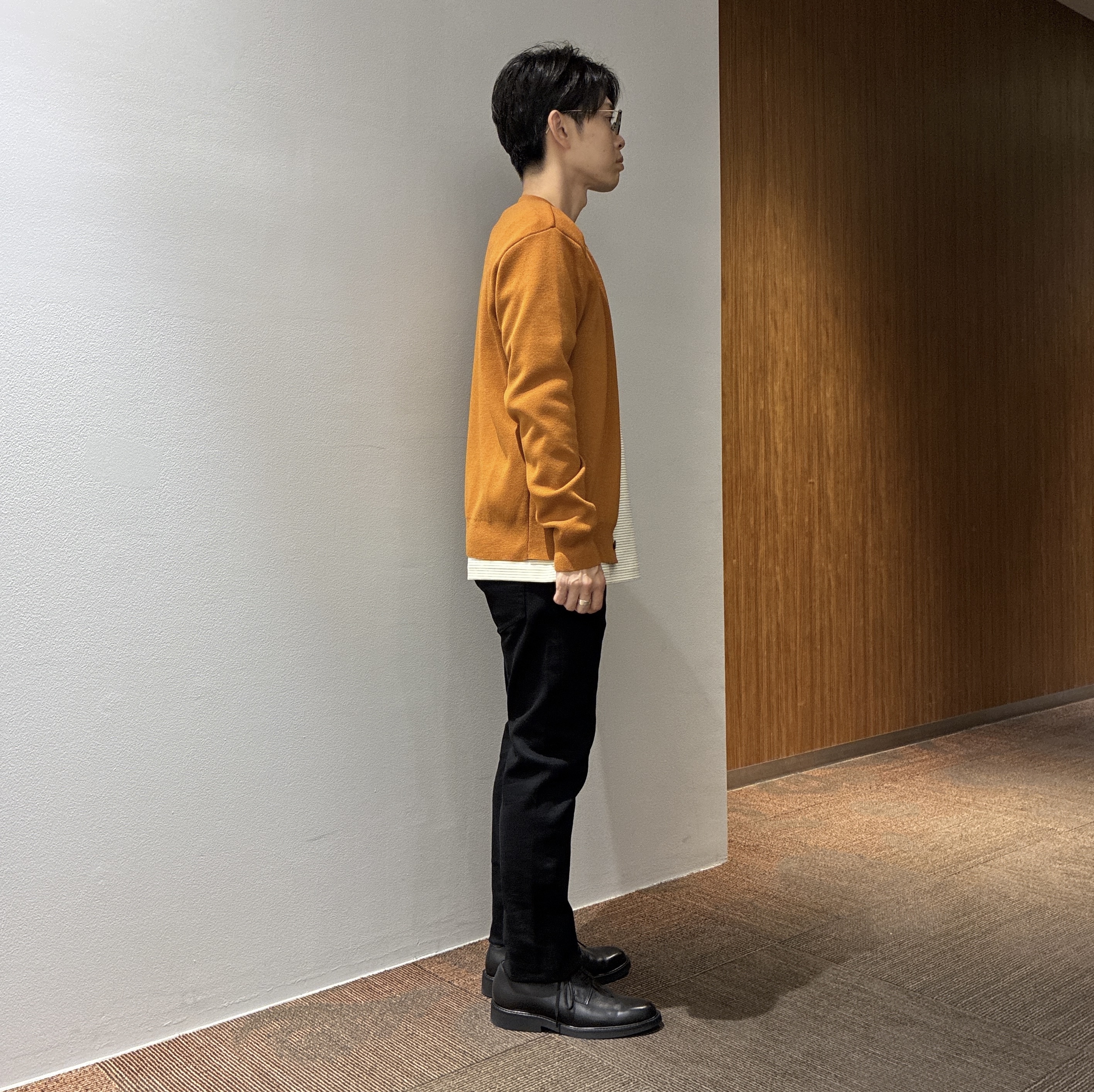 わいずみさんの「TAKEO KIKUCHI｜【BOWLER HAT LABEL】日本製クルーネックカーディガン」を使ったコーディネート