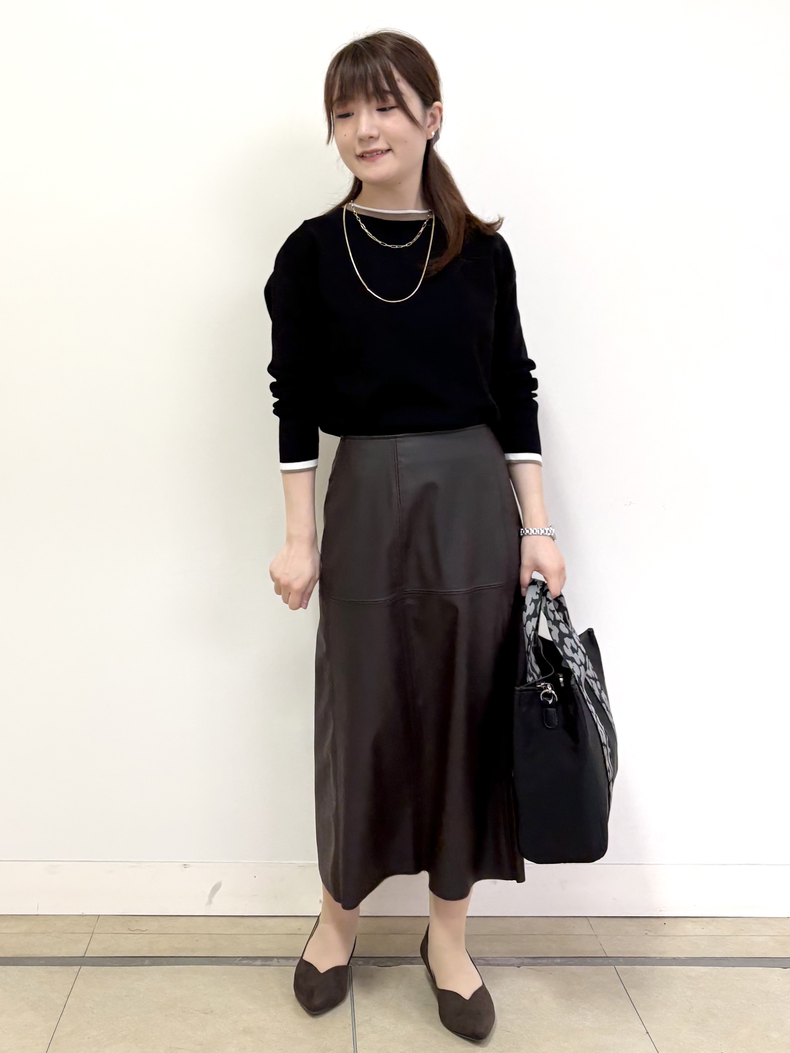 mikiさんの「Reflect｜【セットアップ可】バイカラーハイゲージニット」を使ったコーディネート