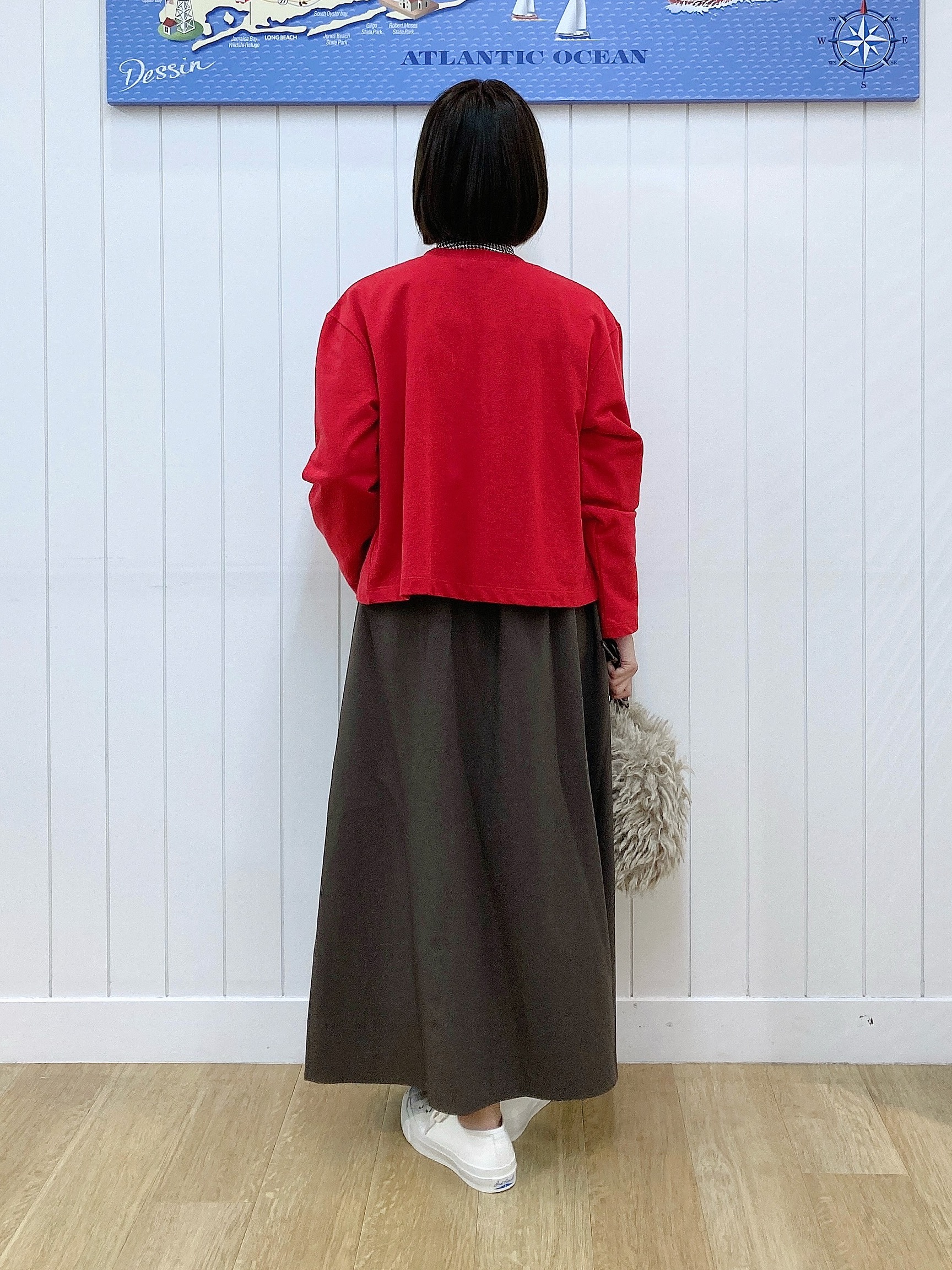 yoshiさんの「Dessin｜【秋羽織り/洗える/6色展開】リングスナップミニ裏毛カーディガン」を使ったコーディネート