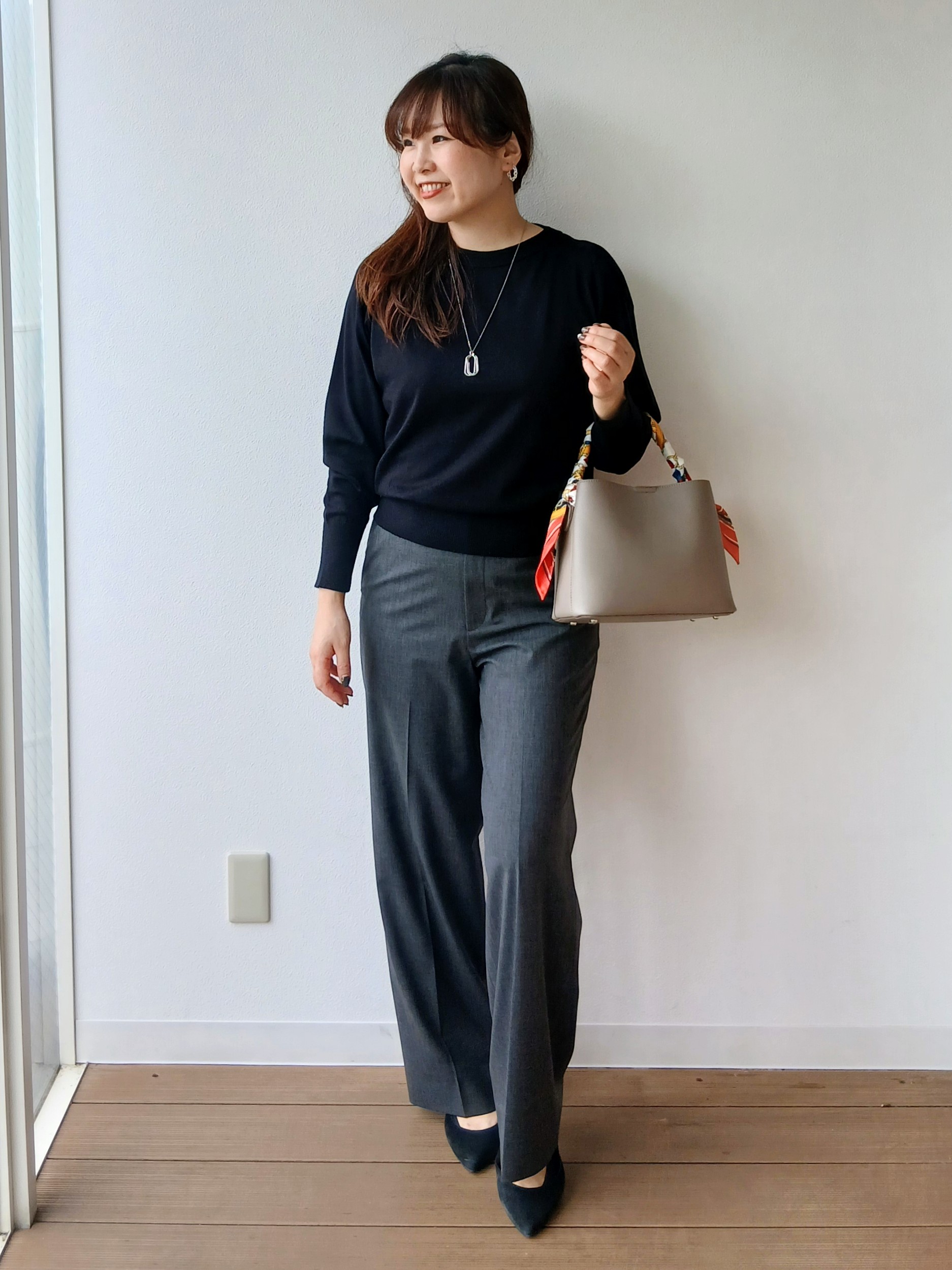 なみきさんの「UNTITLED｜【アンサンブル可能/オンオフ使える】シルクウールカシミヤプルオーバー」を使ったコーディネート
