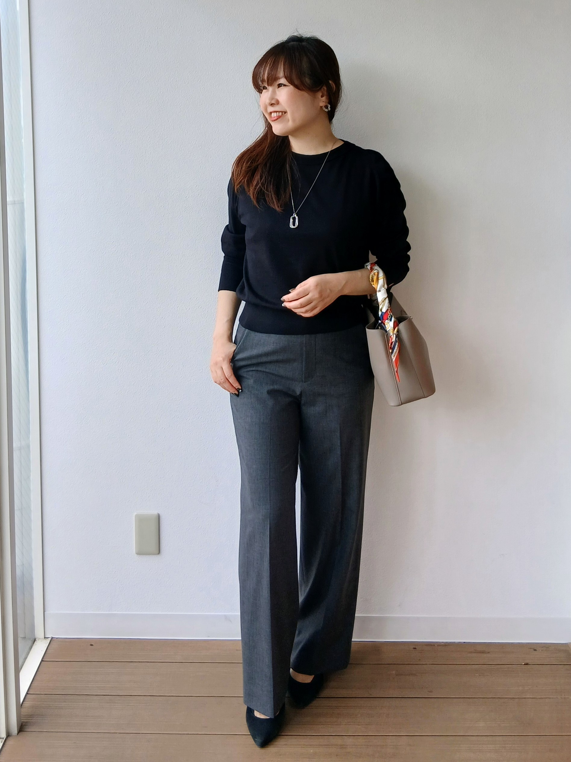 なみきさんの「UNTITLED｜【アンサンブル可能/オンオフ使える】シルクウールカシミヤプルオーバー」を使ったコーディネート