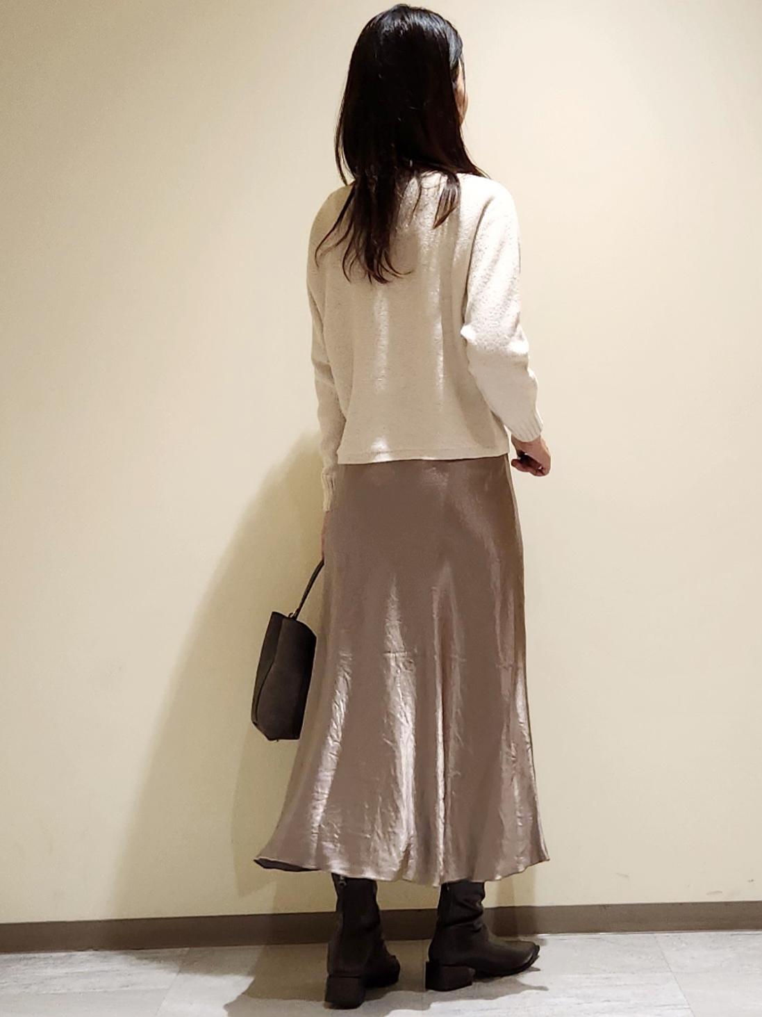 yukaさんの「COUP DE CHANCE｜【手洗い可／日本製】ブークレドルマンニット」を使ったコーディネート