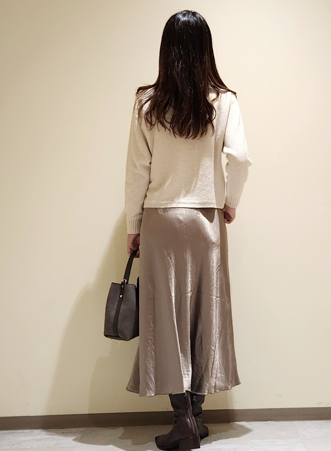 yukaさんの「COUP DE CHANCE｜【手洗い可／日本製】ブークレドルマンニット」を使ったコーディネート