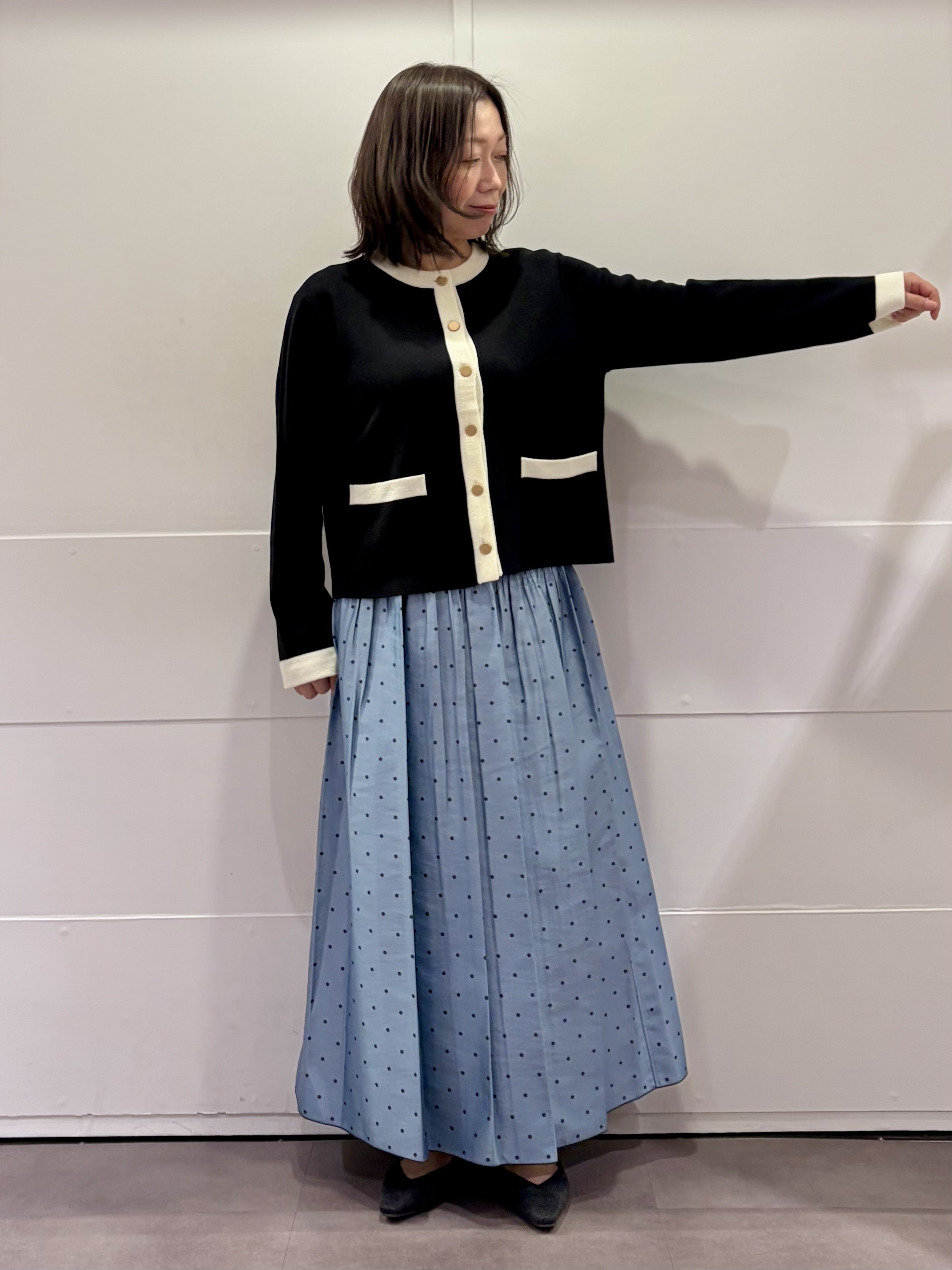 TOKOさんの「UNTITLED｜【米沢素材】リバーシブルドットスカート」を使ったコーディネート