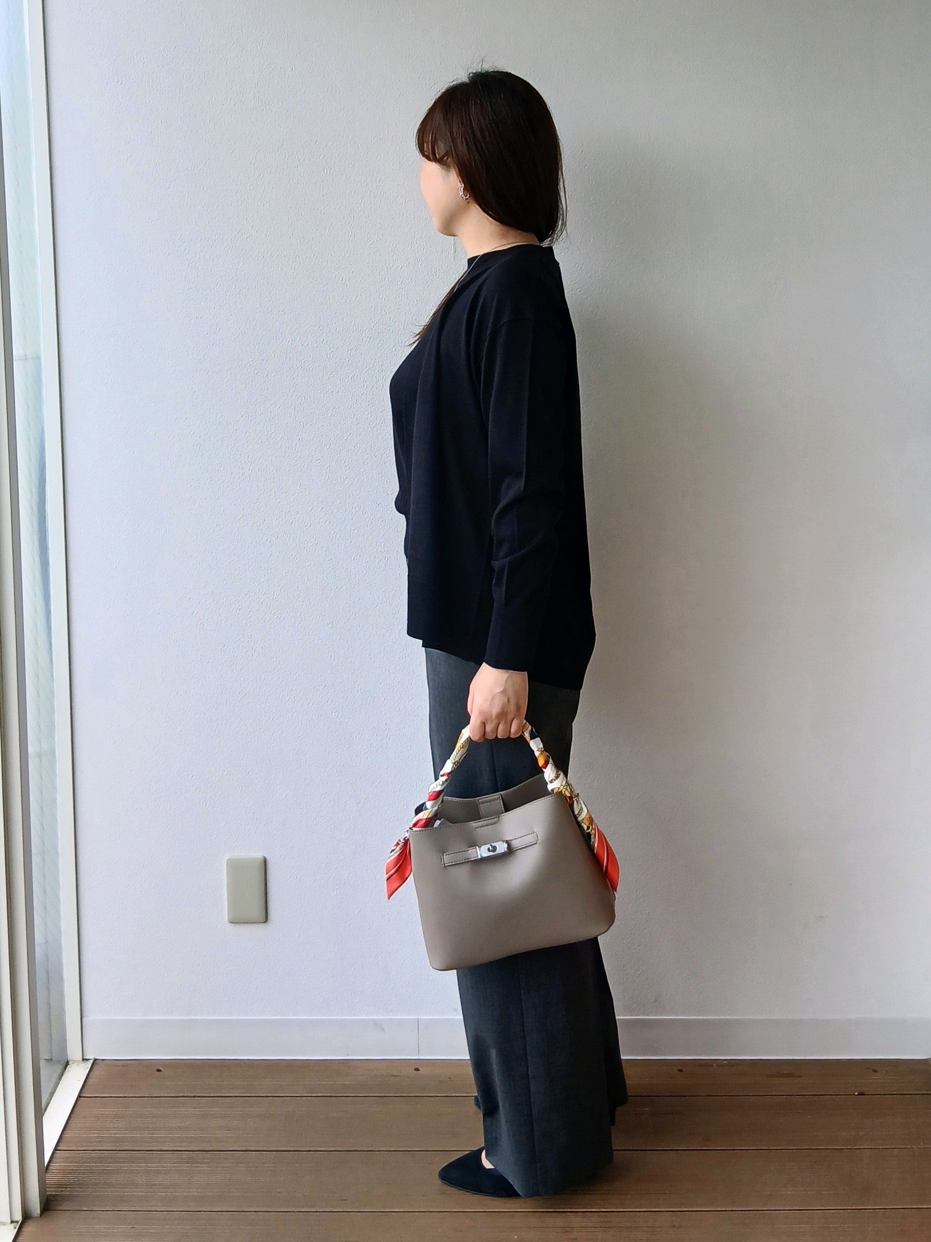 なみきさんの「UNTITLED｜【アンサンブル可/秋羽織り/通勤】シルクウールカシミヤカーディガン」を使ったコーディネート