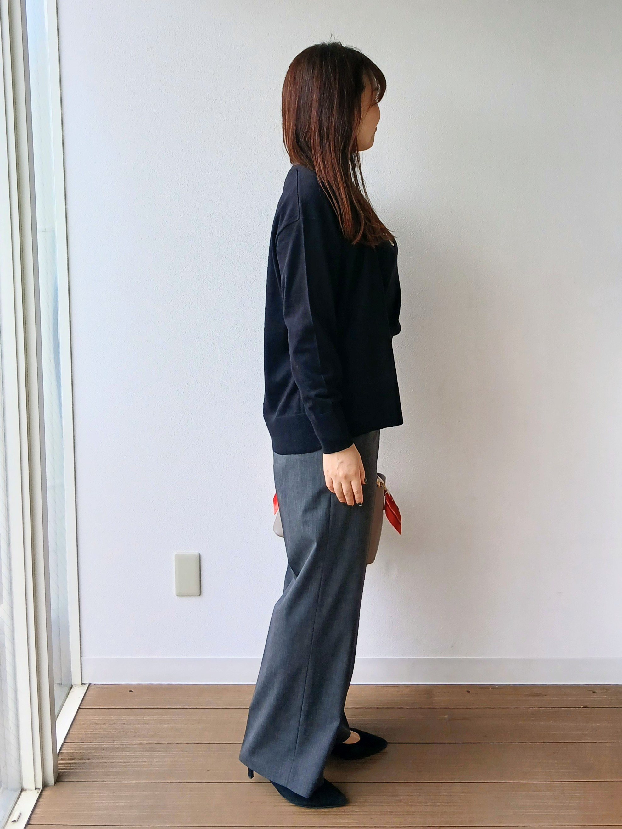 なみきさんの「UNTITLED｜【アンサンブル可/秋羽織り/通勤】シルクウールカシミヤカーディガン」を使ったコーディネート