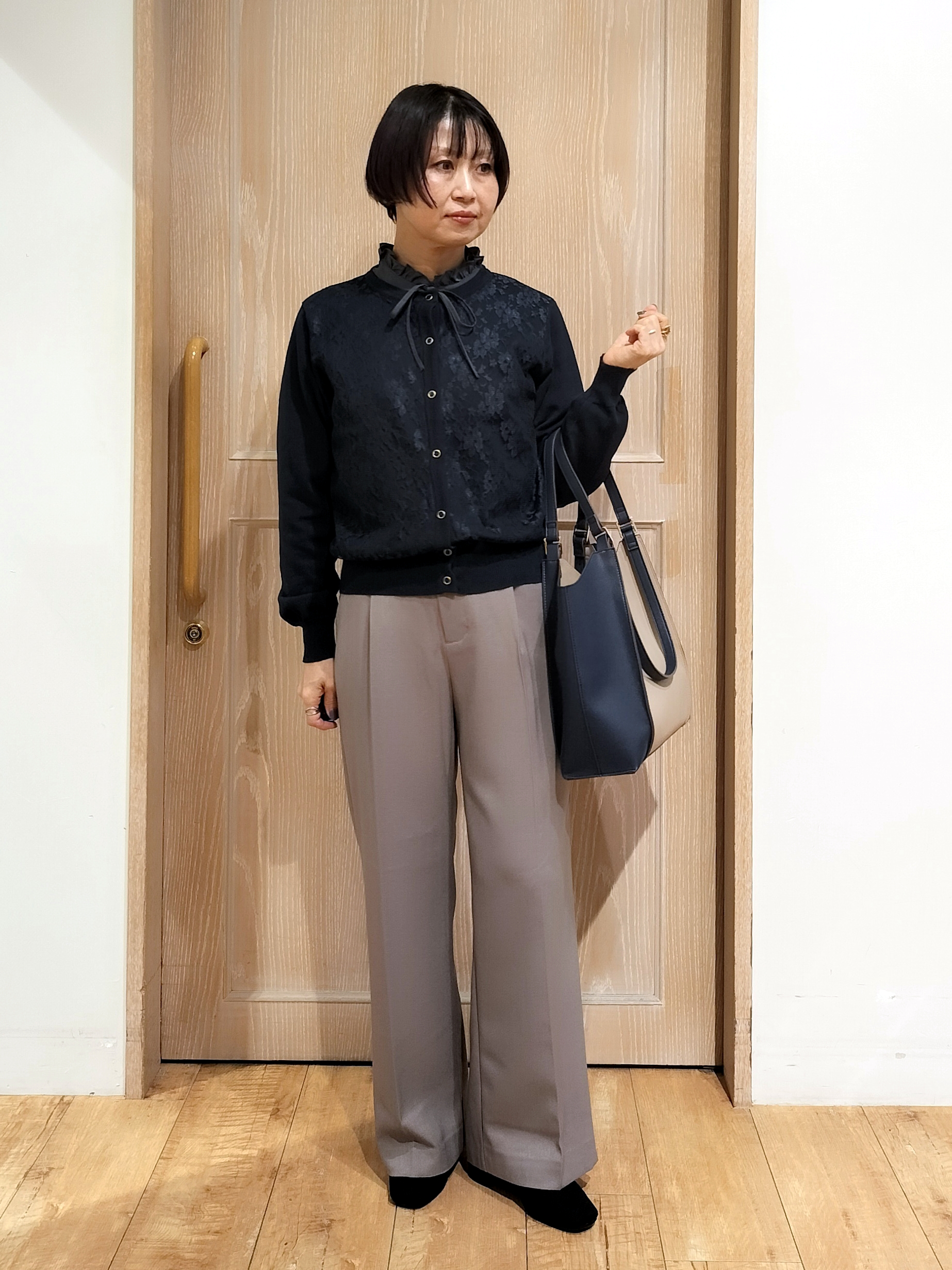 YUKIさんの「SHOO･LA･RUE｜【洗濯機可/S-LL】周りと差がつく レースデザインカーディガン」を使ったコーディネート