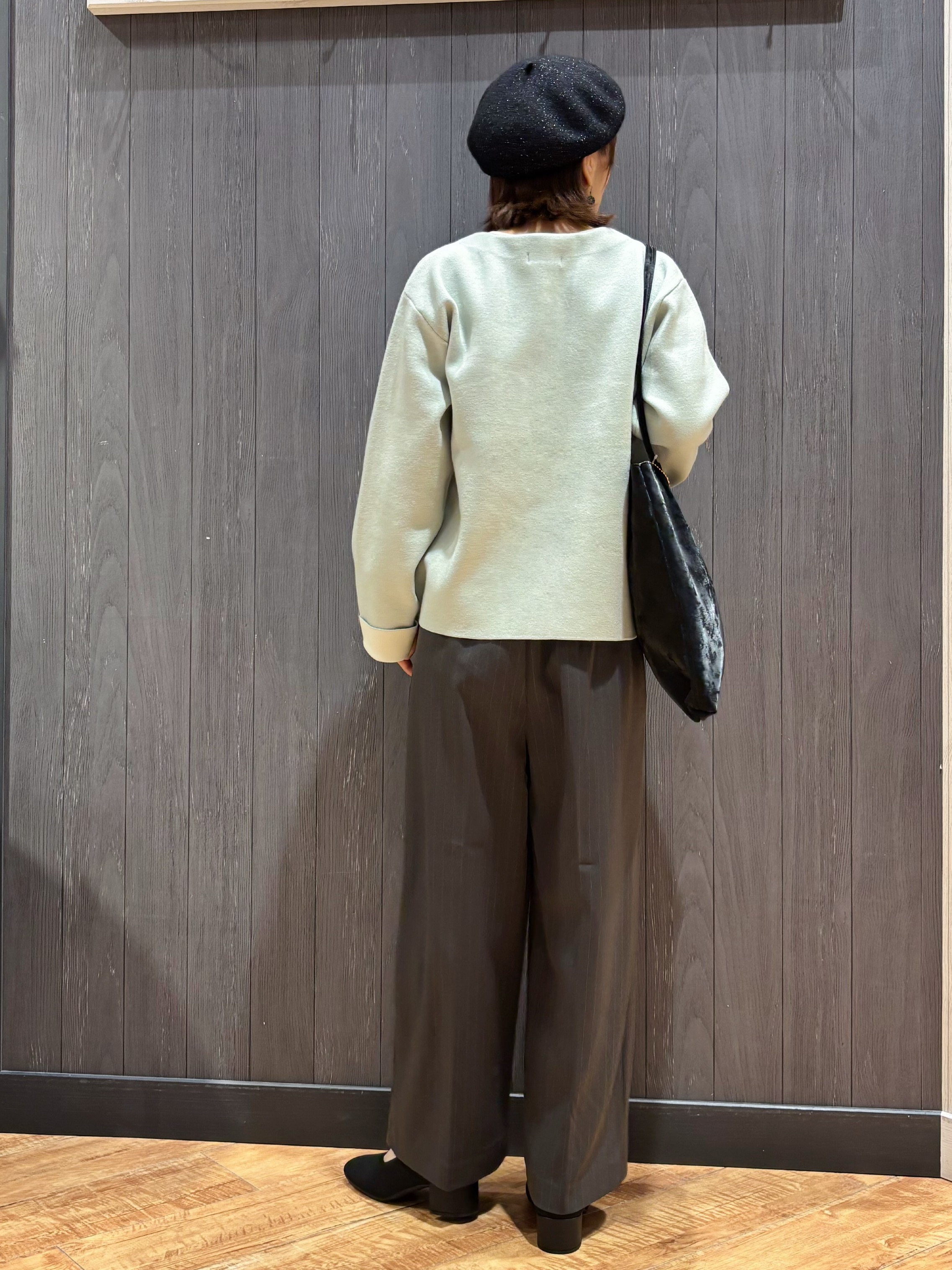 meiさんの「SHOO･LA･RUE｜【S-LL/洗濯機可/静電気防止】もちもち配色ダブルフェイスカーディガン」を使ったコーディネート