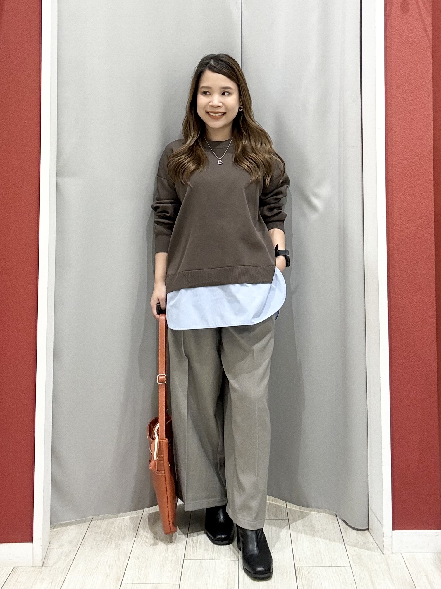 shioさんの「SHOO･LA･RUE｜【S-LL】着るだけできまる シャツレイヤード風 スポンディッシュニット」を使ったコーディネート