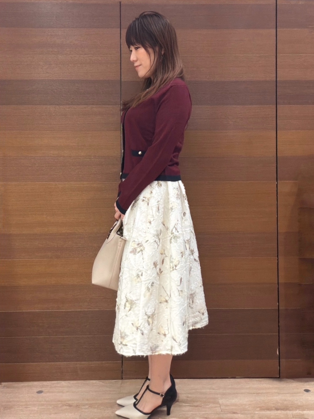 maichiさんの「OPAQUE.CLIP｜バイカラークルーネックカーディガン【洗濯機OK】」を使ったコーディネート
