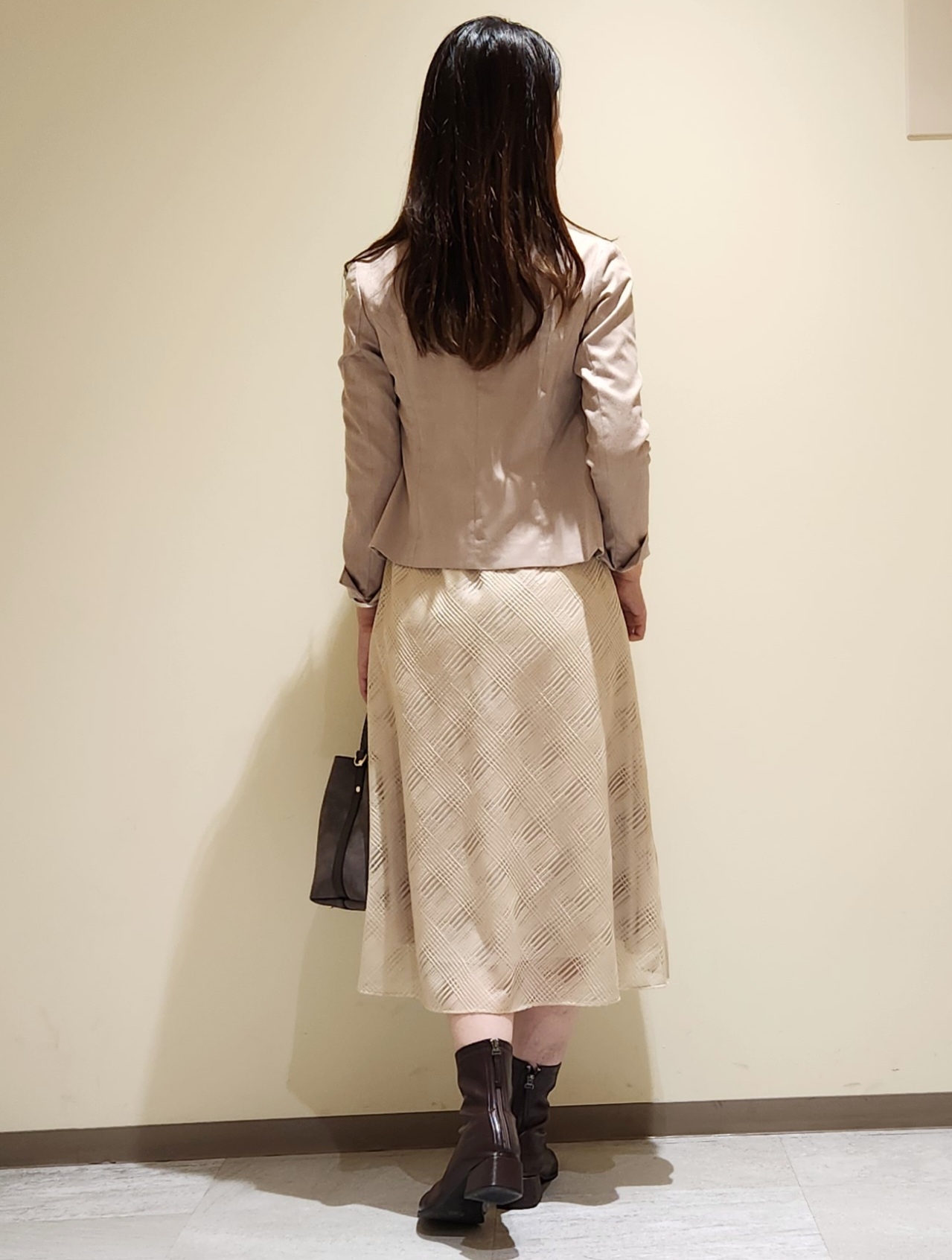 yukaさんの「COUP DE CHANCE｜【手洗い可/セットアップ可】スエード調ノーカラージャケット」を使ったコーディネート