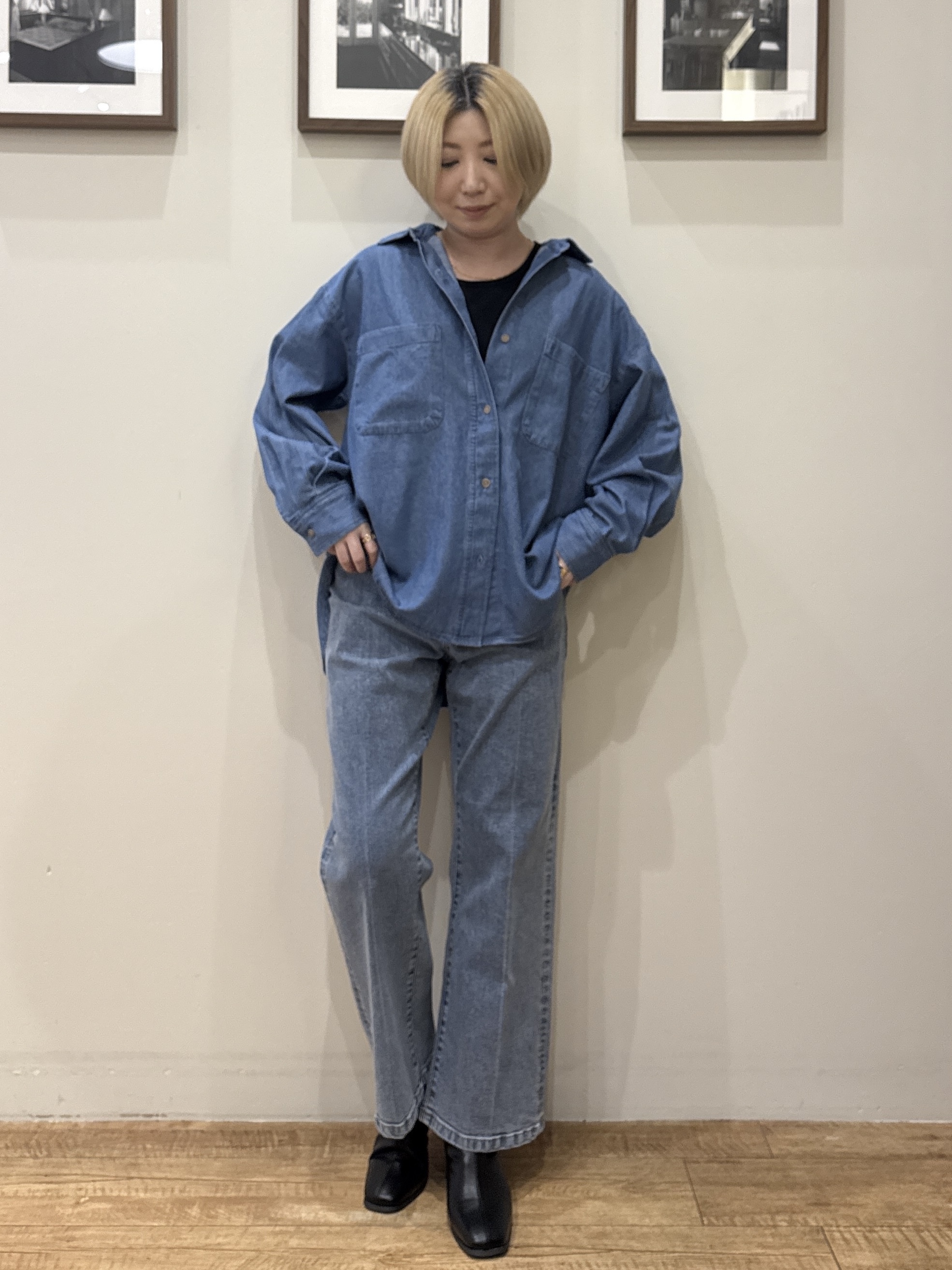 RA★SEさんの「SHOO･LA･RUE｜【毛玉になりにくい/S-LL/洗濯機可/体型カバー】Vネックゆったりカーディガン」を使ったコーディネート