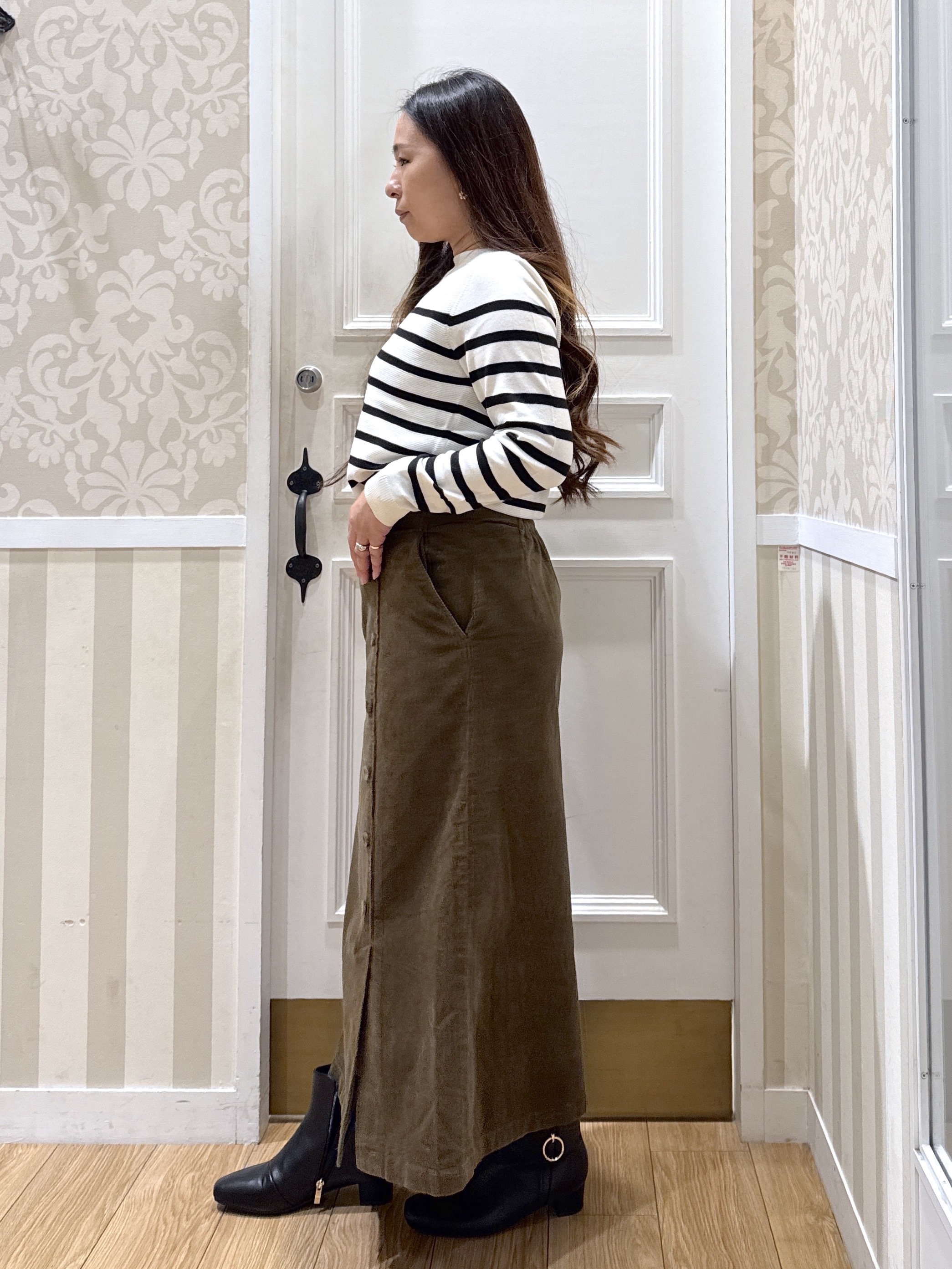 sachiさんの「grove｜【撥水／シルエット2WAY】ゆったり着られて体型カバー◎ スタンドネック テントラインコート」を使ったコーディネート