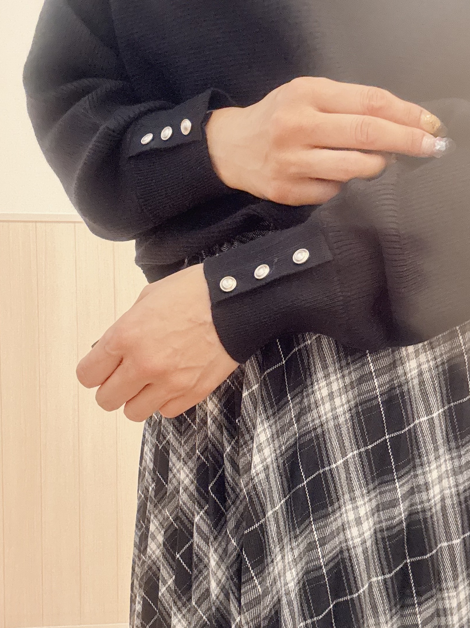 モカさんの「SHOO･LA･RUE｜【洗濯機可/体型カバー】やわらかリブドルマンニット」を使ったコーディネート