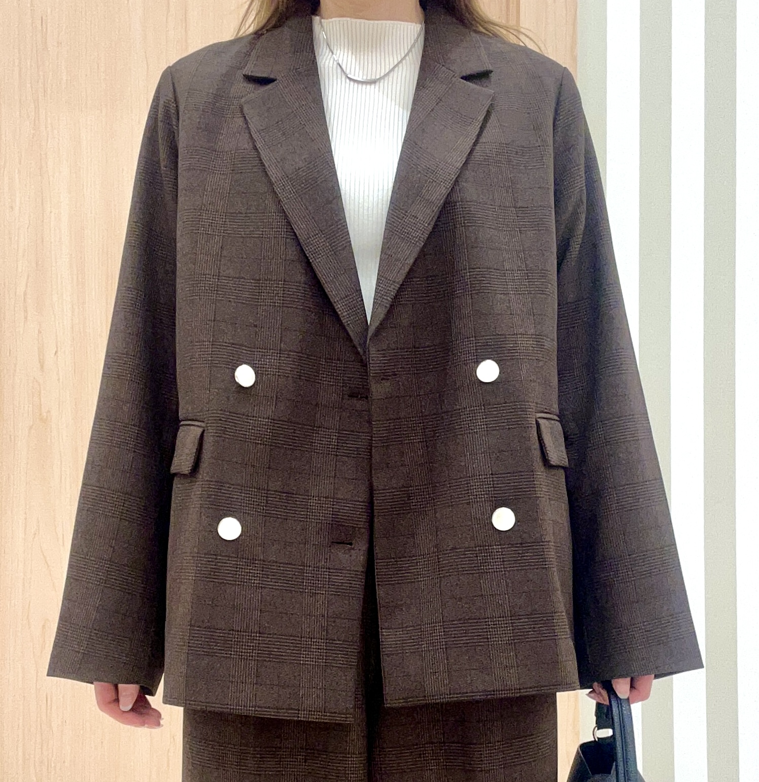 ririさんの「SHOO･LA･RUE｜【絶妙なゆるピタ/S-LL/洗濯機可】ちくちくしにくいリブハイネック やわらかニット」を使ったコーディネート
