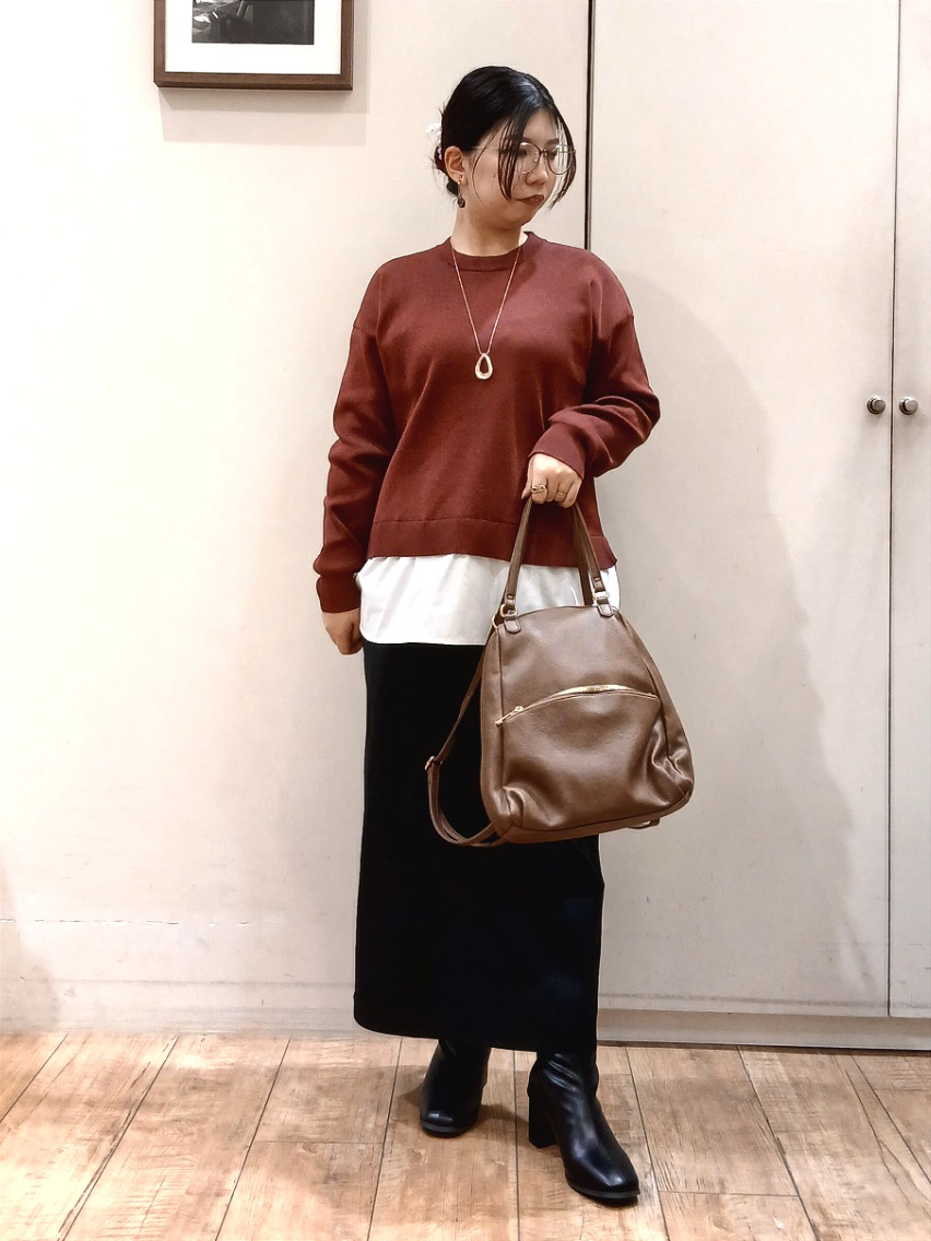 Riranさんの「SHOO･LA･RUE｜【S-LL】着るだけできまる シャツレイヤード風 スポンディッシュニット」を使ったコーディネート