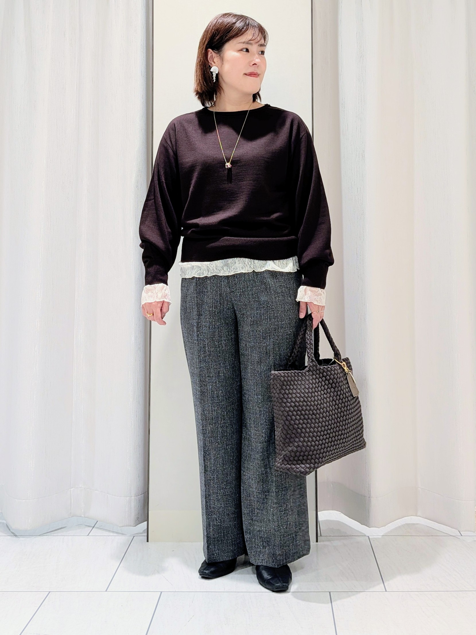 Onumaさんの「UNTITLED｜【大人の抜け感/8色展開】ボリュームスリーブニットプルオーバー」を使ったコーディネート