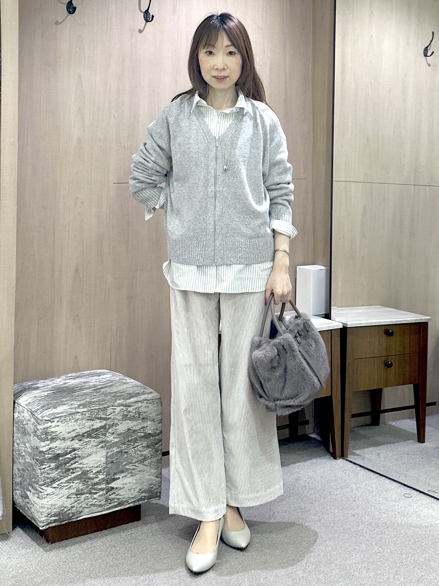 Miwaさんの「UNTITLED｜【6色展開/コットン100】カラーベーシックシャツ」を使ったコーディネート