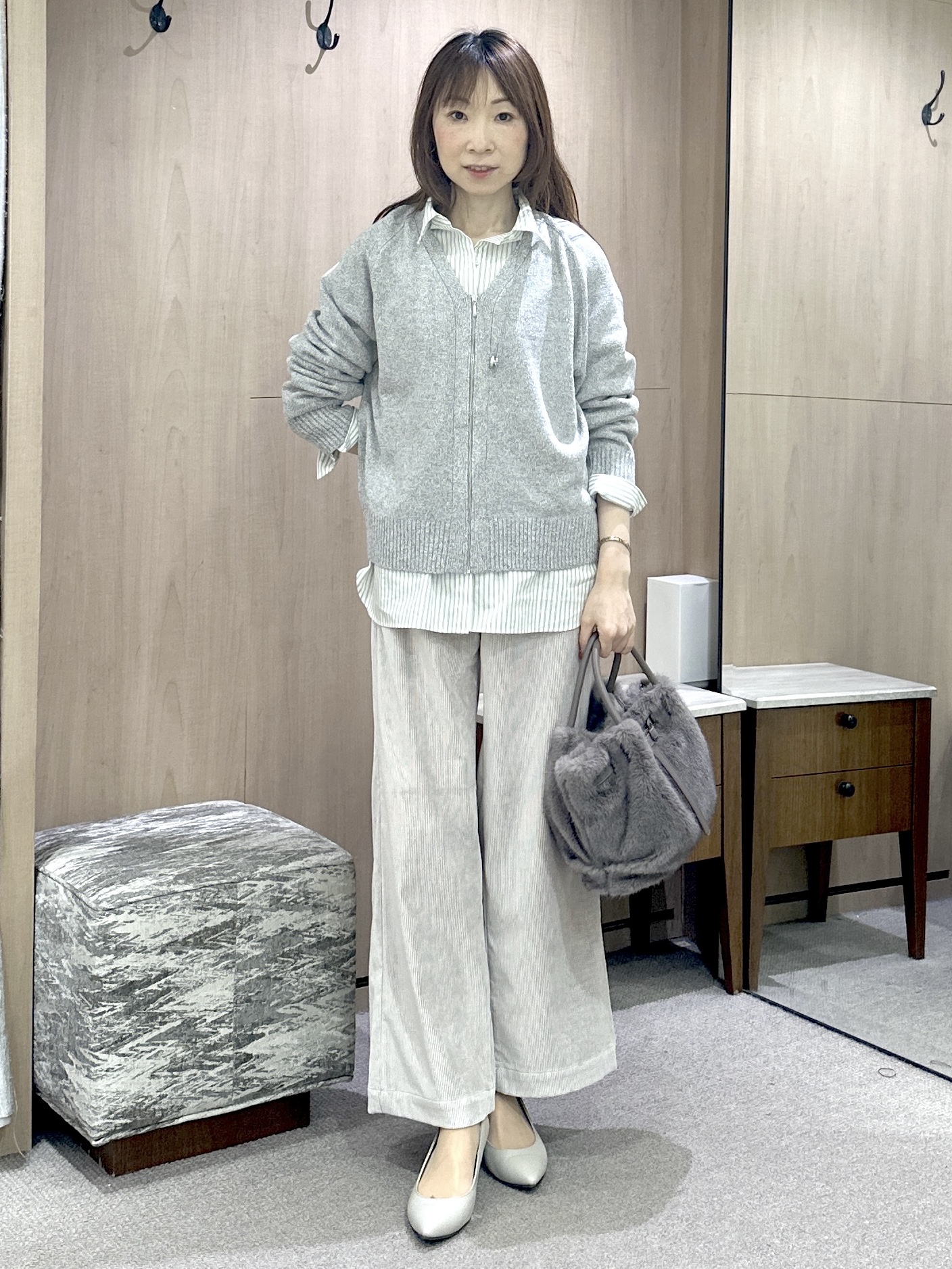Miwaさんの「UNTITLED｜【6色展開/コットン100】カラーベーシックシャツ」を使ったコーディネート