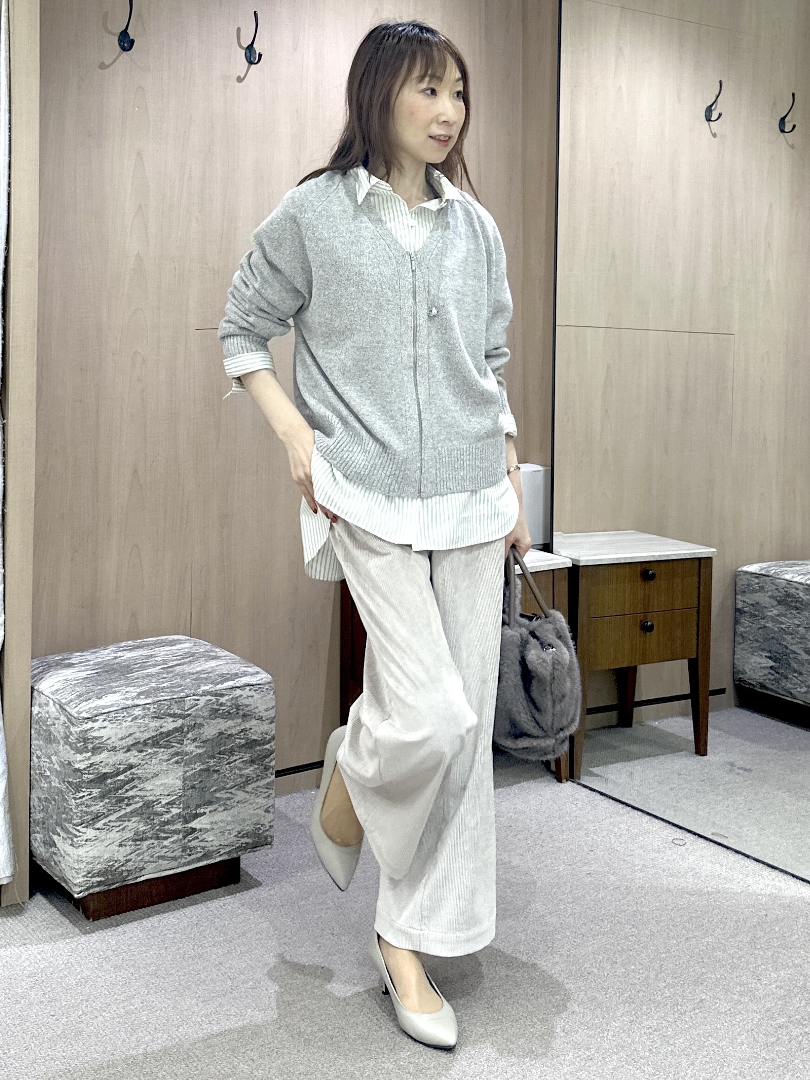 Miwaさんの「UNTITLED｜【6色展開/コットン100】カラーベーシックシャツ」を使ったコーディネート