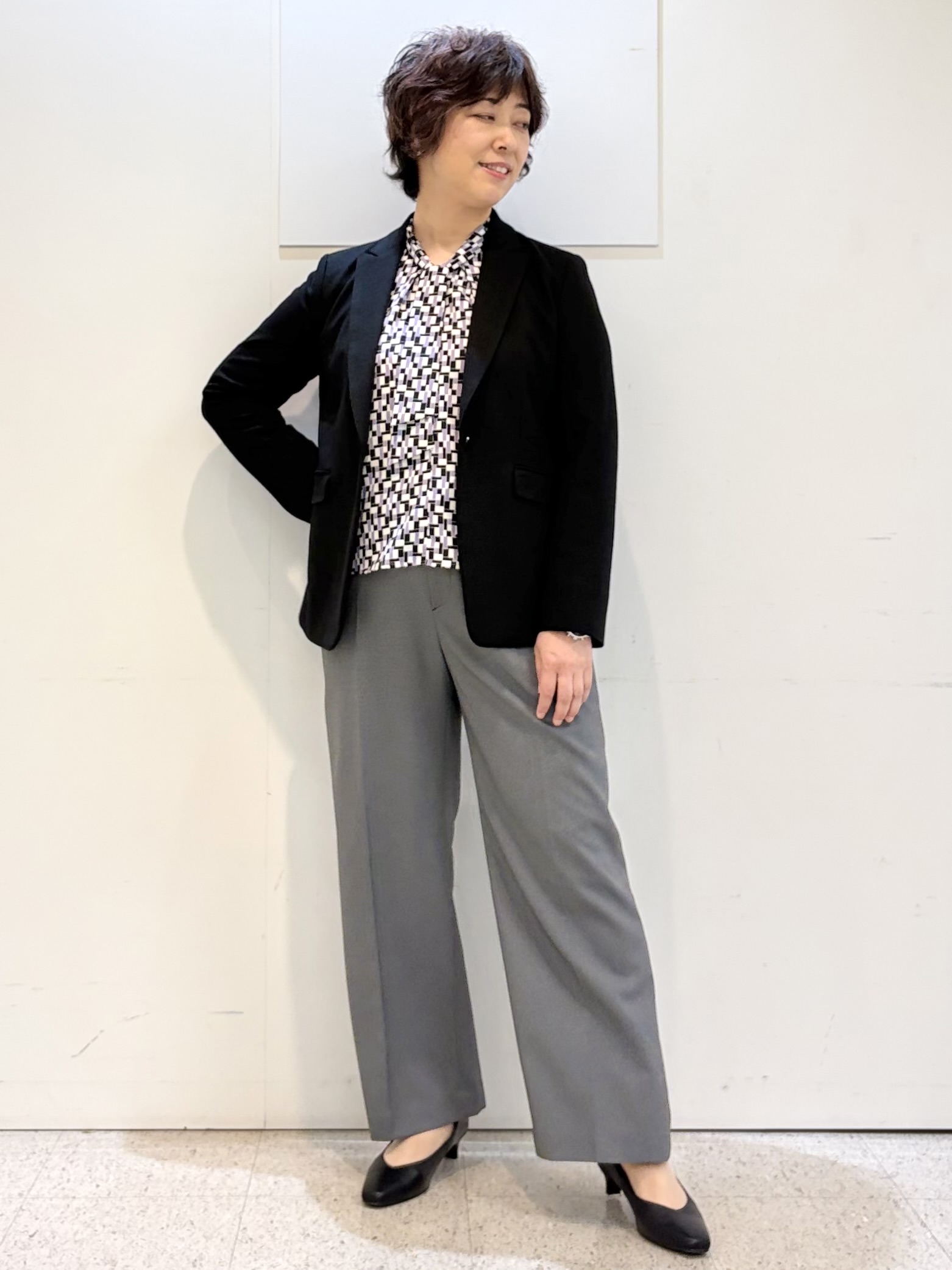 ヤスコさんの「Reflect｜【SS-4Lサイズ／洗える／セットアップ可】匠ジャケット／ロングテーラード」を使ったコーディネート