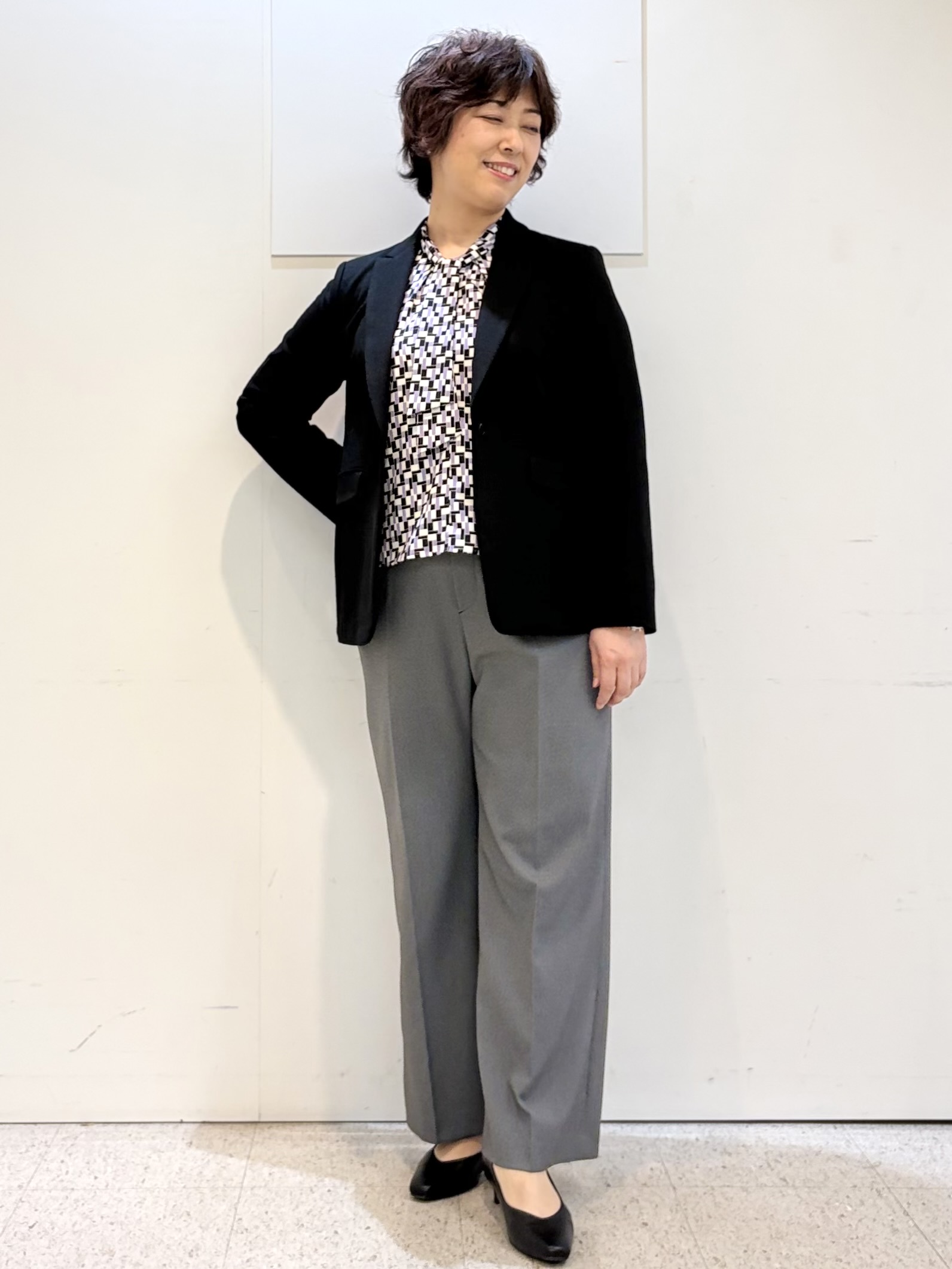 ヤスコさんの「Reflect｜【SS-4Lサイズ／洗える／セットアップ可】匠ジャケット／ロングテーラード」を使ったコーディネート