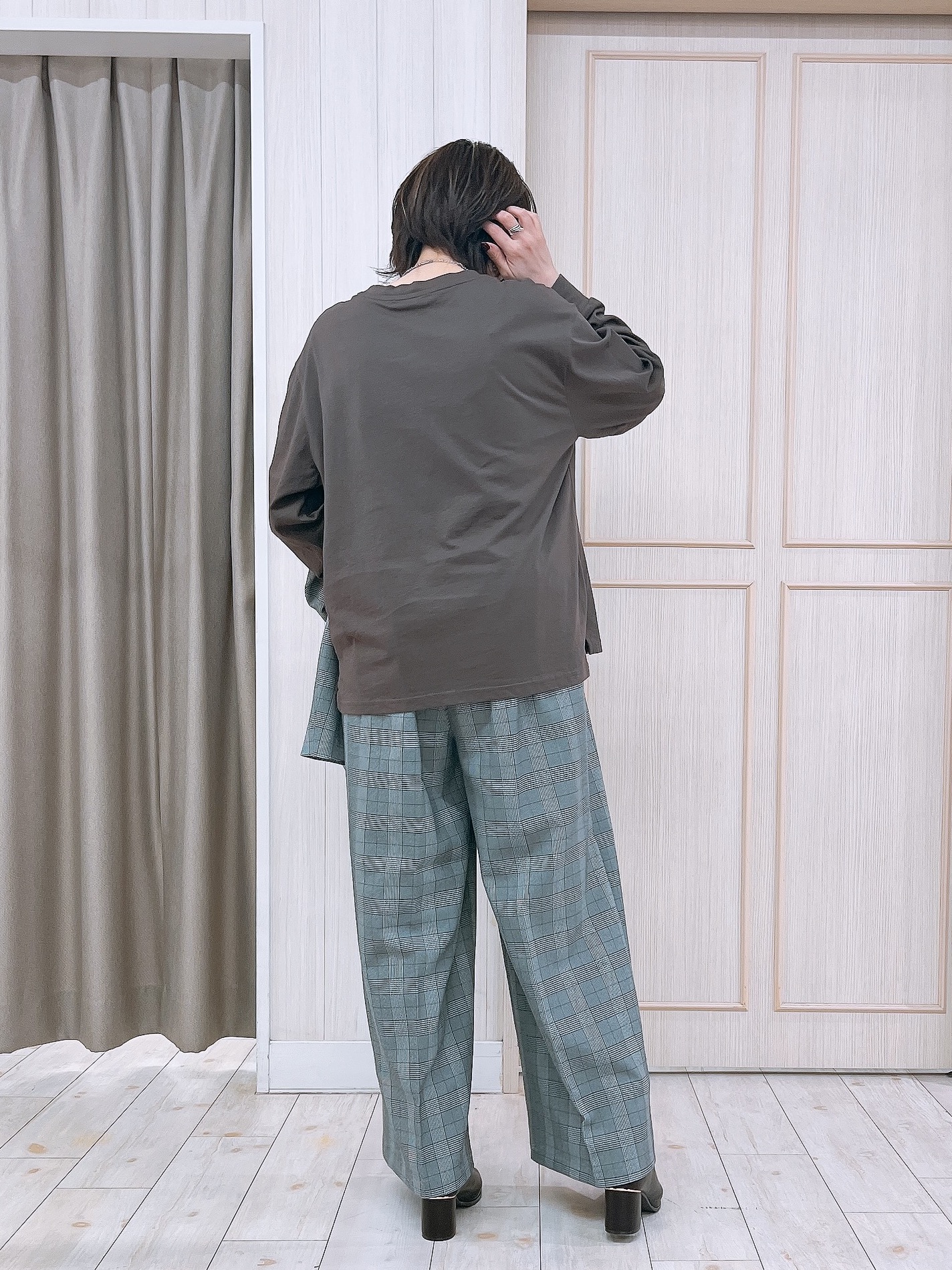 kaneさんの「SHOO･LA･RUE｜【セットアップ可/洗濯後しわになりにくい】ウールフィール ダブルジャケット」を使ったコーディネート