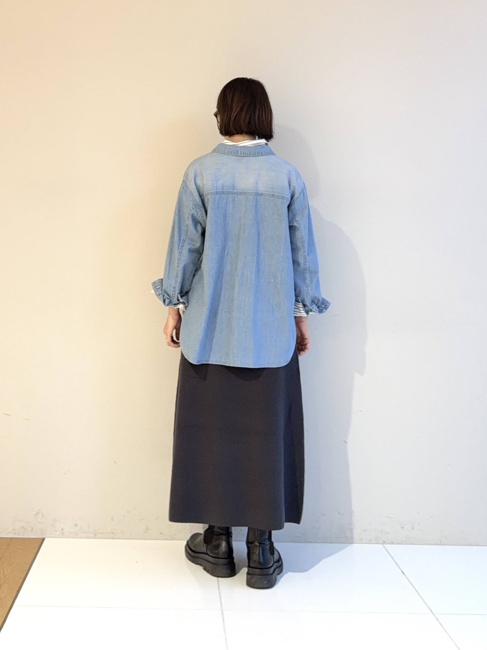 murayamaさんの「INDIVI｜【2WAY／ストライプ柄】ベーシックシャツ」を使ったコーディネート