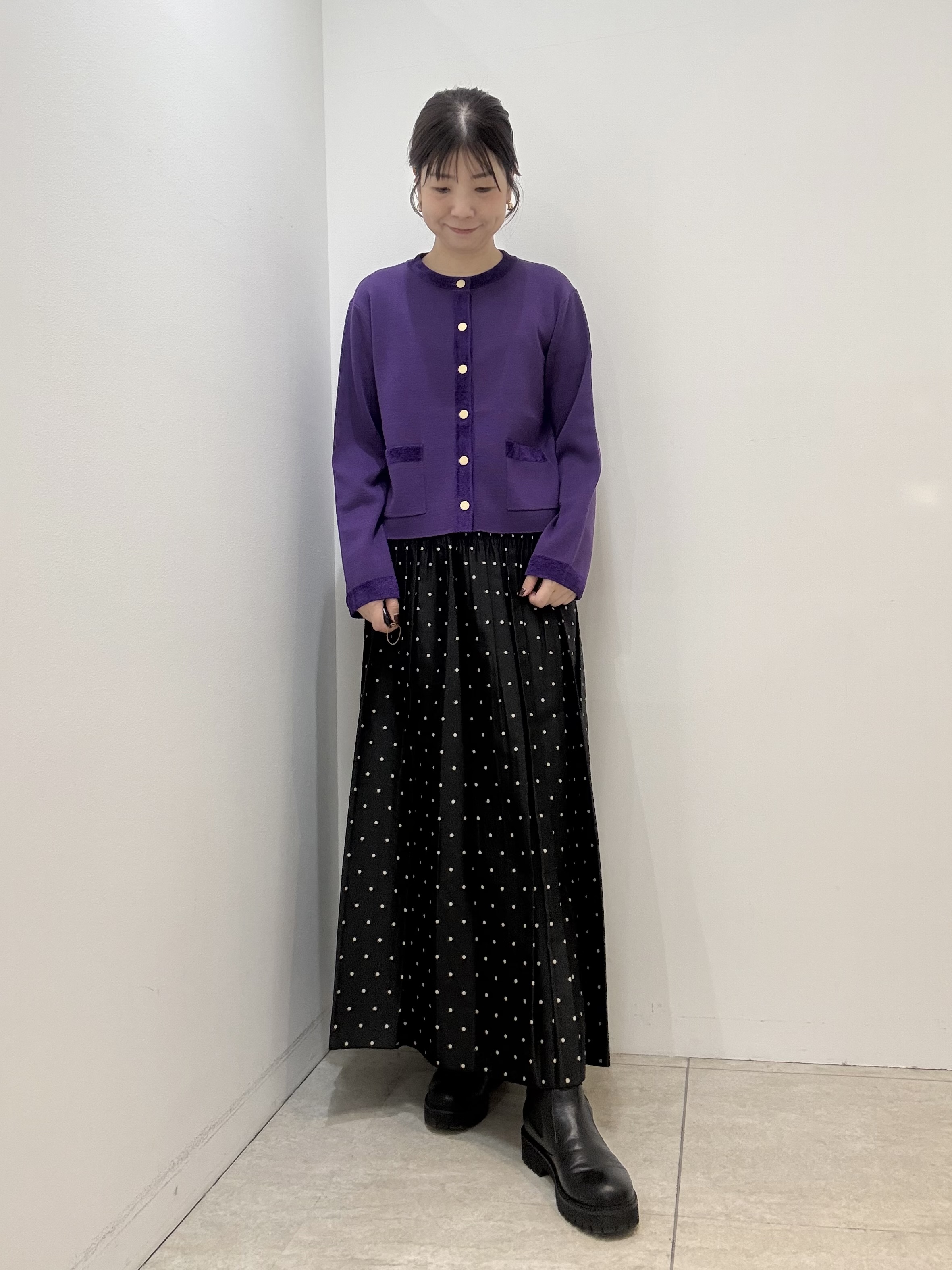 かなえさんの「UNTITLED｜【アンサンブル可/ジャケットライク】モールラインカーディガン」を使ったコーディネート
