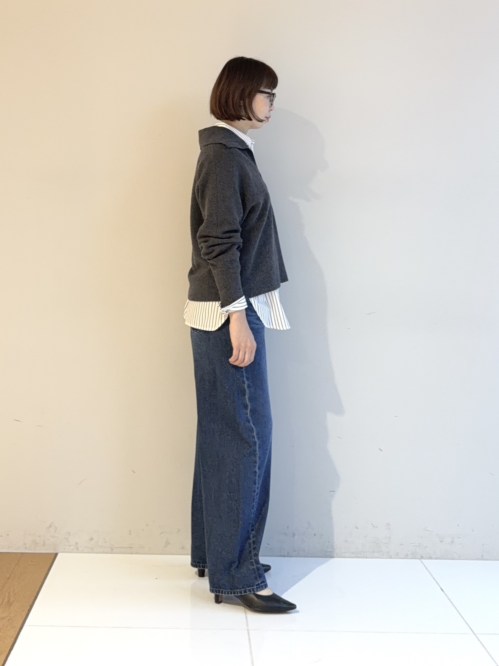 murayamaさんの「INDIVI｜【2WAY／ストライプ柄】ベーシックシャツ」を使ったコーディネート