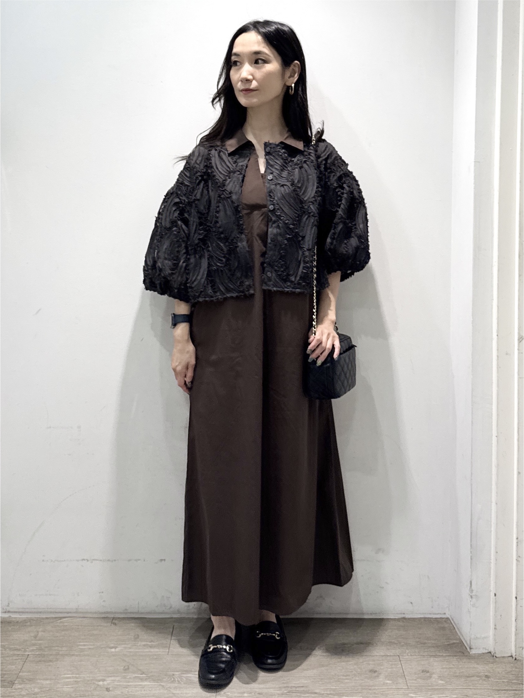 yuicciさんの「OPAQUE.CLIP｜スキッパーシャツワンピース【洗濯機OK】」を使ったコーディネート