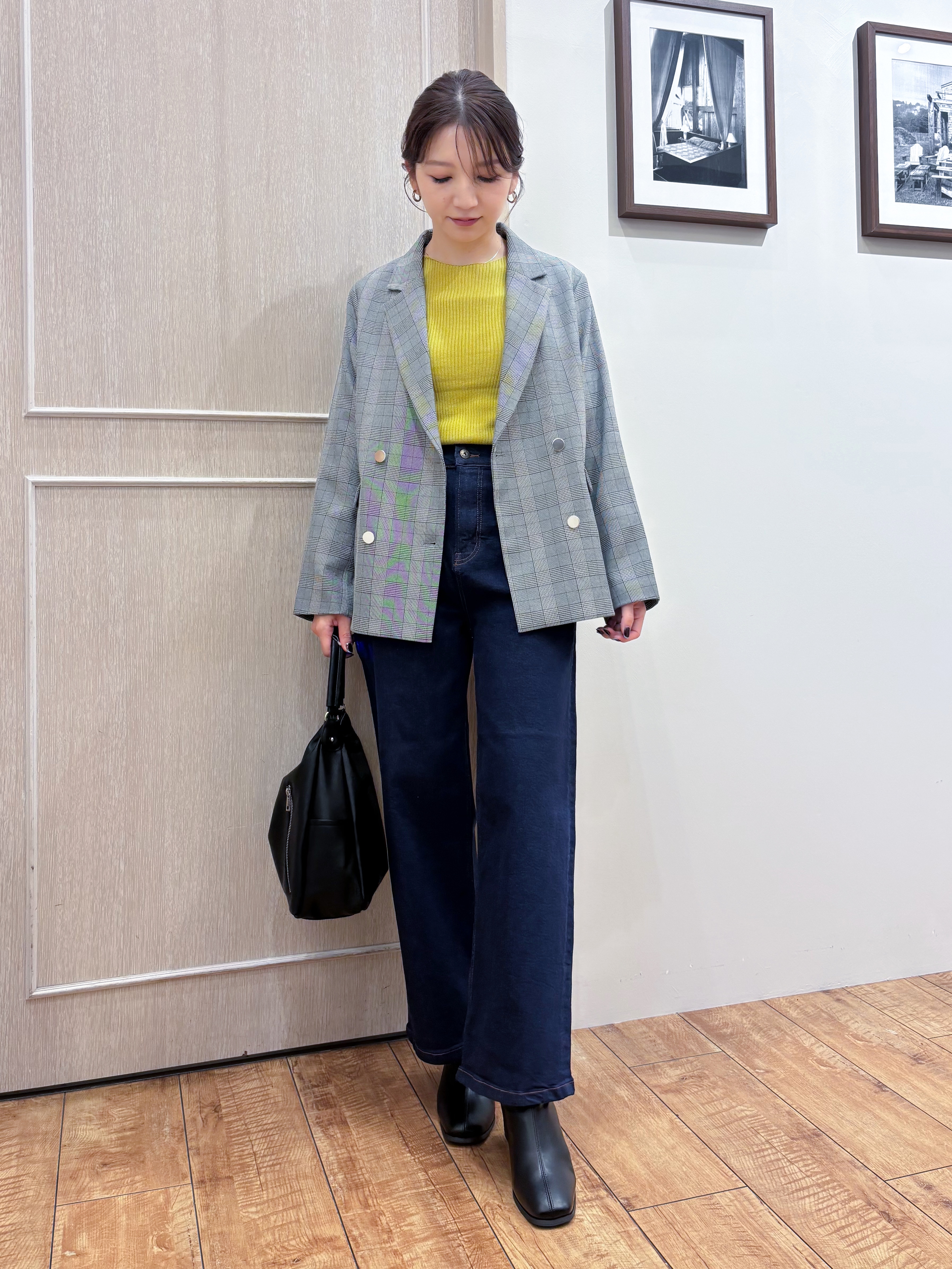 なみさんの「SHOO･LA･RUE｜【セットアップ可/洗濯後しわになりにくい】ウールフィール ダブルジャケット」を使ったコーディネート
