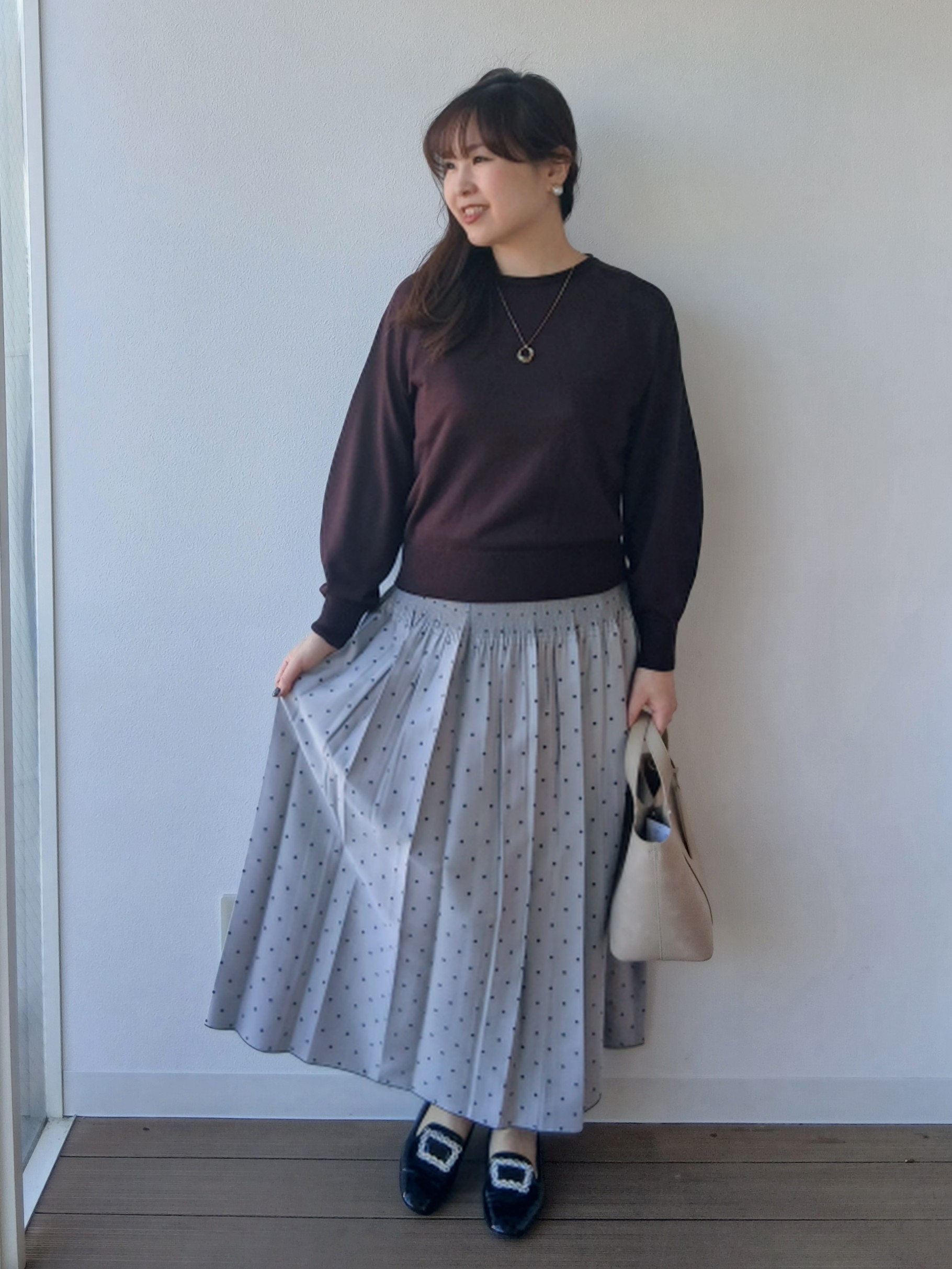 なみきさんの「UNTITLED｜【大人の抜け感/8色展開】ボリュームスリーブニットプルオーバー」を使ったコーディネート