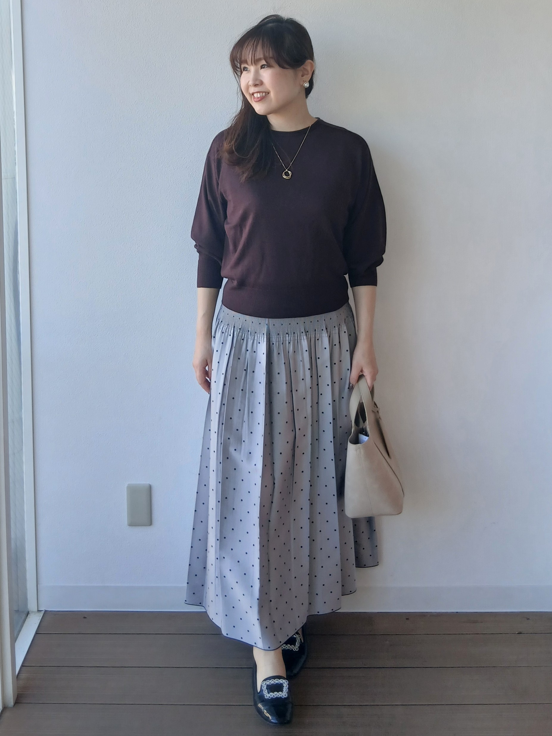なみきさんの「UNTITLED｜【大人の抜け感/8色展開】ボリュームスリーブニットプルオーバー」を使ったコーディネート