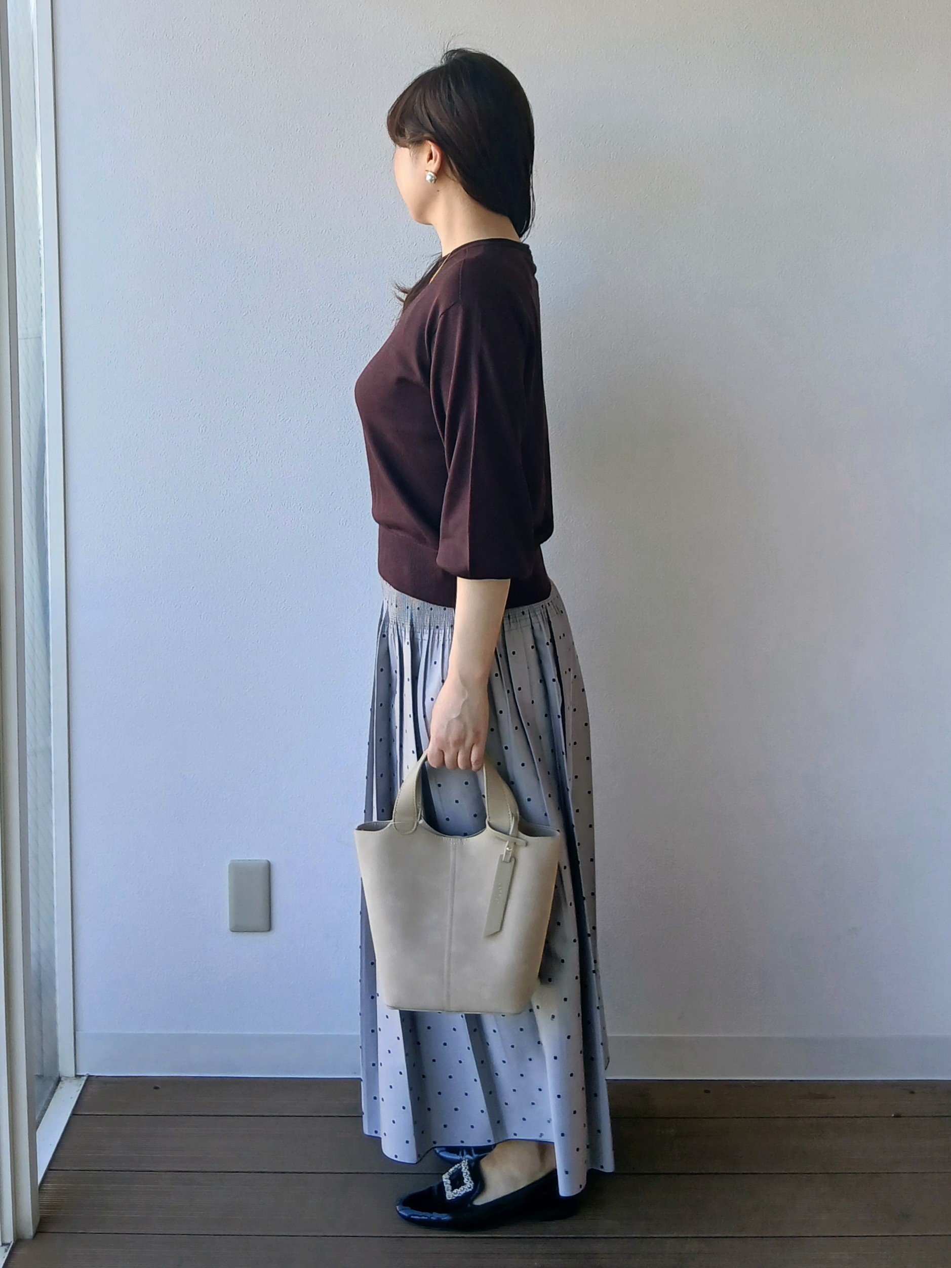 なみきさんの「UNTITLED｜【大人の抜け感/8色展開】ボリュームスリーブニットプルオーバー」を使ったコーディネート